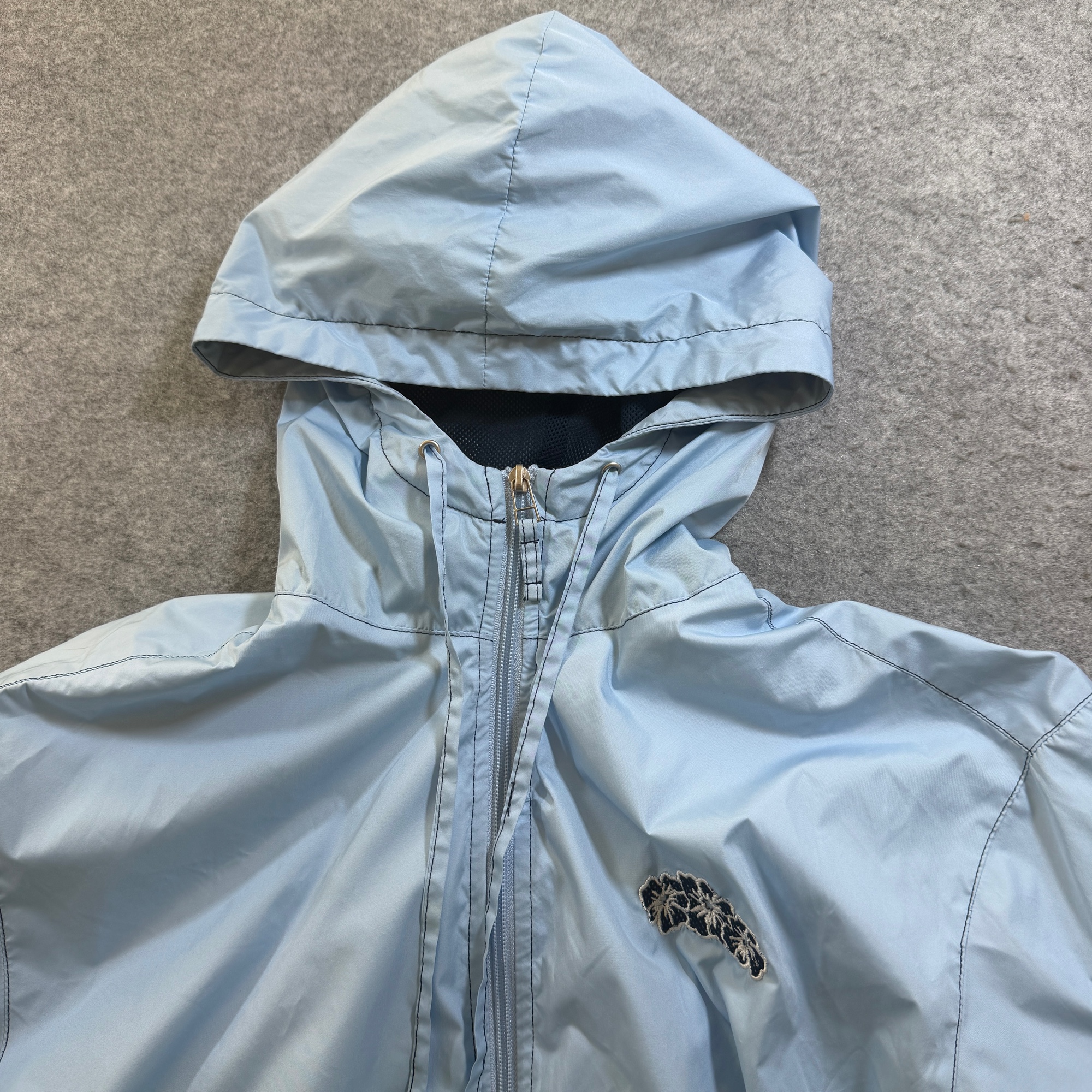 Catalina Windbreaker Jacket Womens L Light Blue Hooded Drawstring Full Zip thumbnail 13