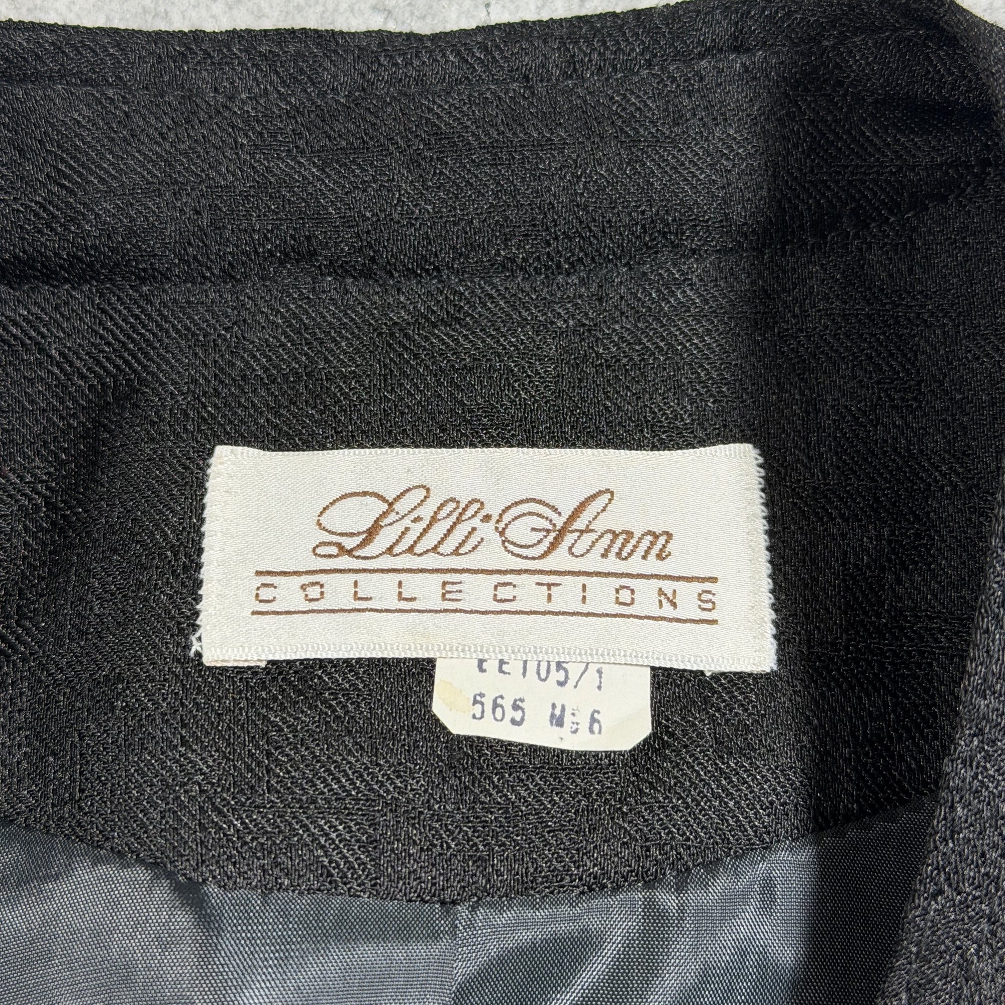 Vintage Lilli Ann Collections Blazer Jacket Womens L Black Houndstooth USA Made thumbnail 4