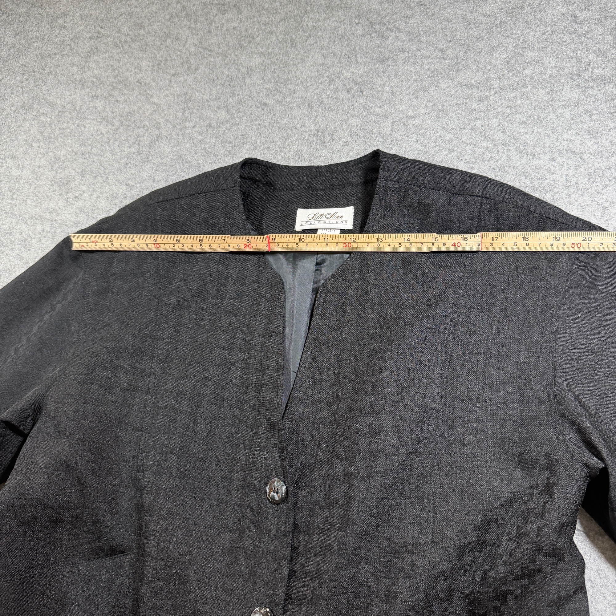 Vintage Lilli Ann Collections Blazer Jacket Womens L Black Houndstooth USA Made thumbnail 8