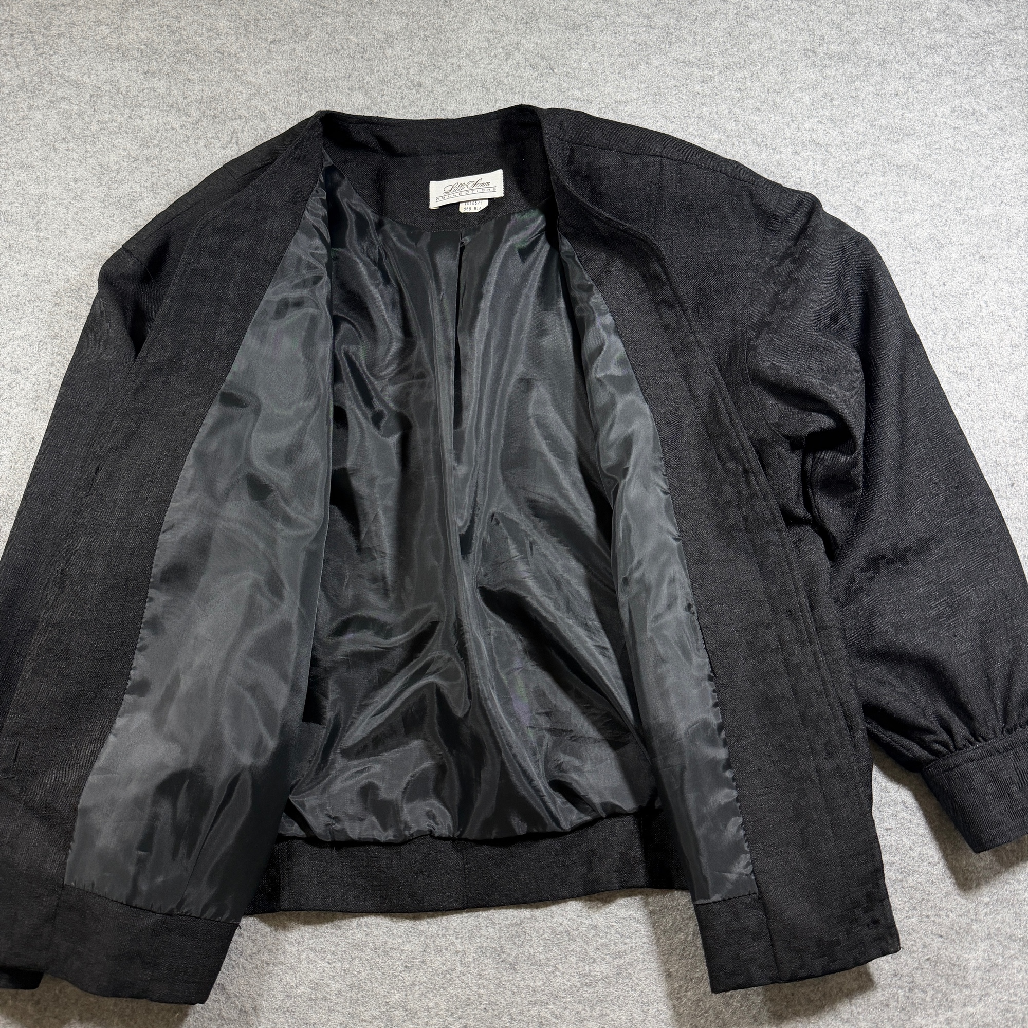 Vintage Lilli Ann Collections Blazer Jacket Womens L Black Houndstooth USA Made thumbnail 10