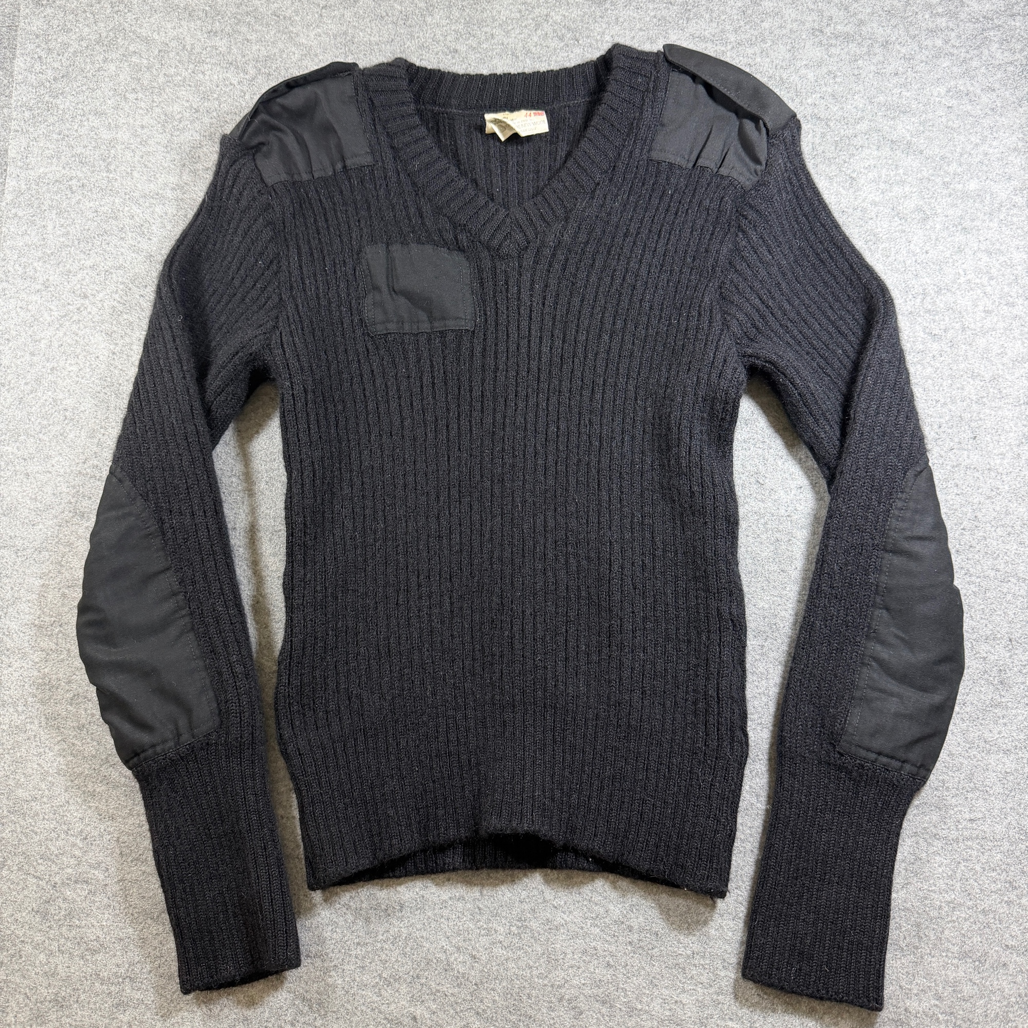 Brigade Quartermasters Woolly Pully Sweater Mens 44 L Black Wool Commando Army
