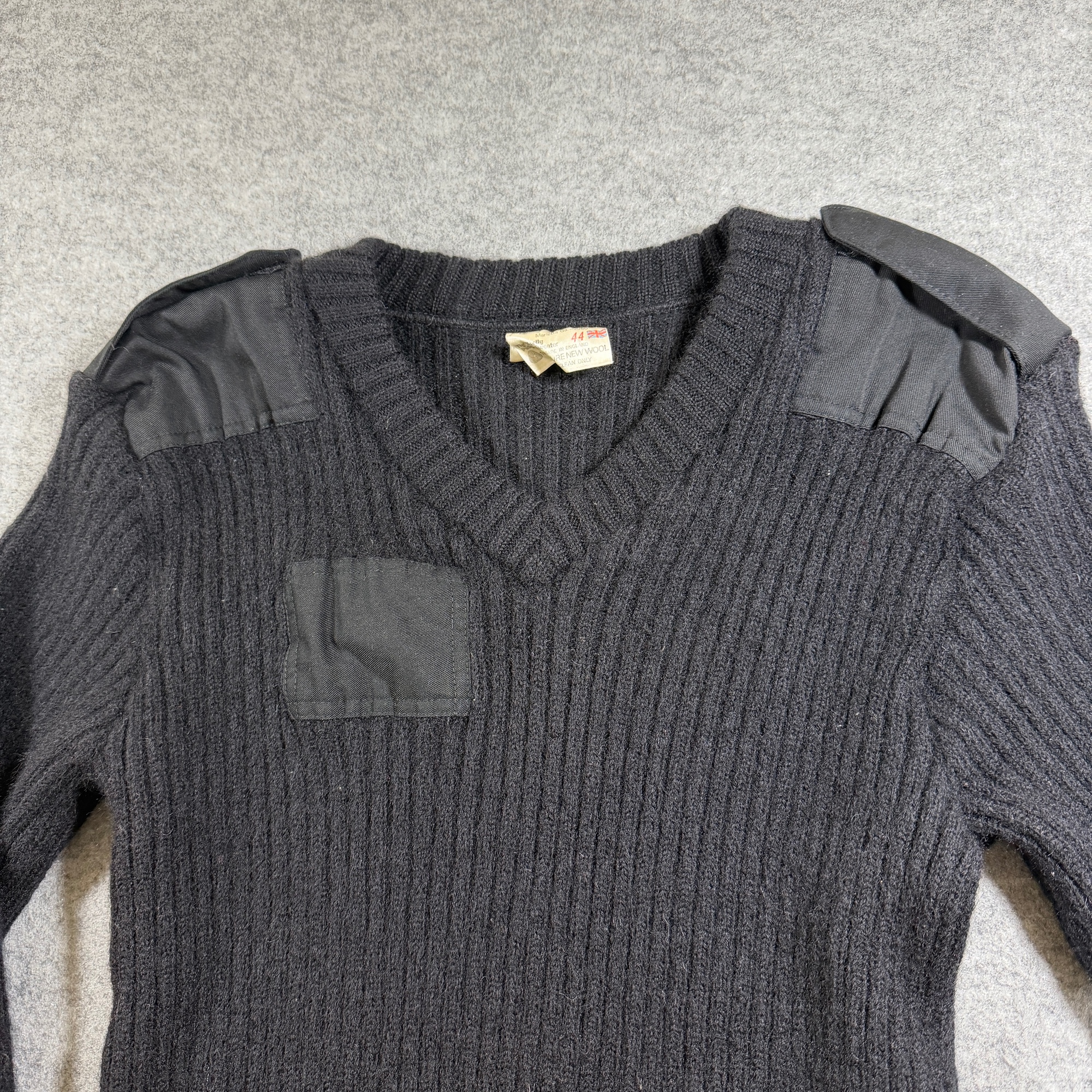 Brigade Quartermasters Woolly Pully Sweater Mens 44 L Black Wool Commando Army thumbnail 4