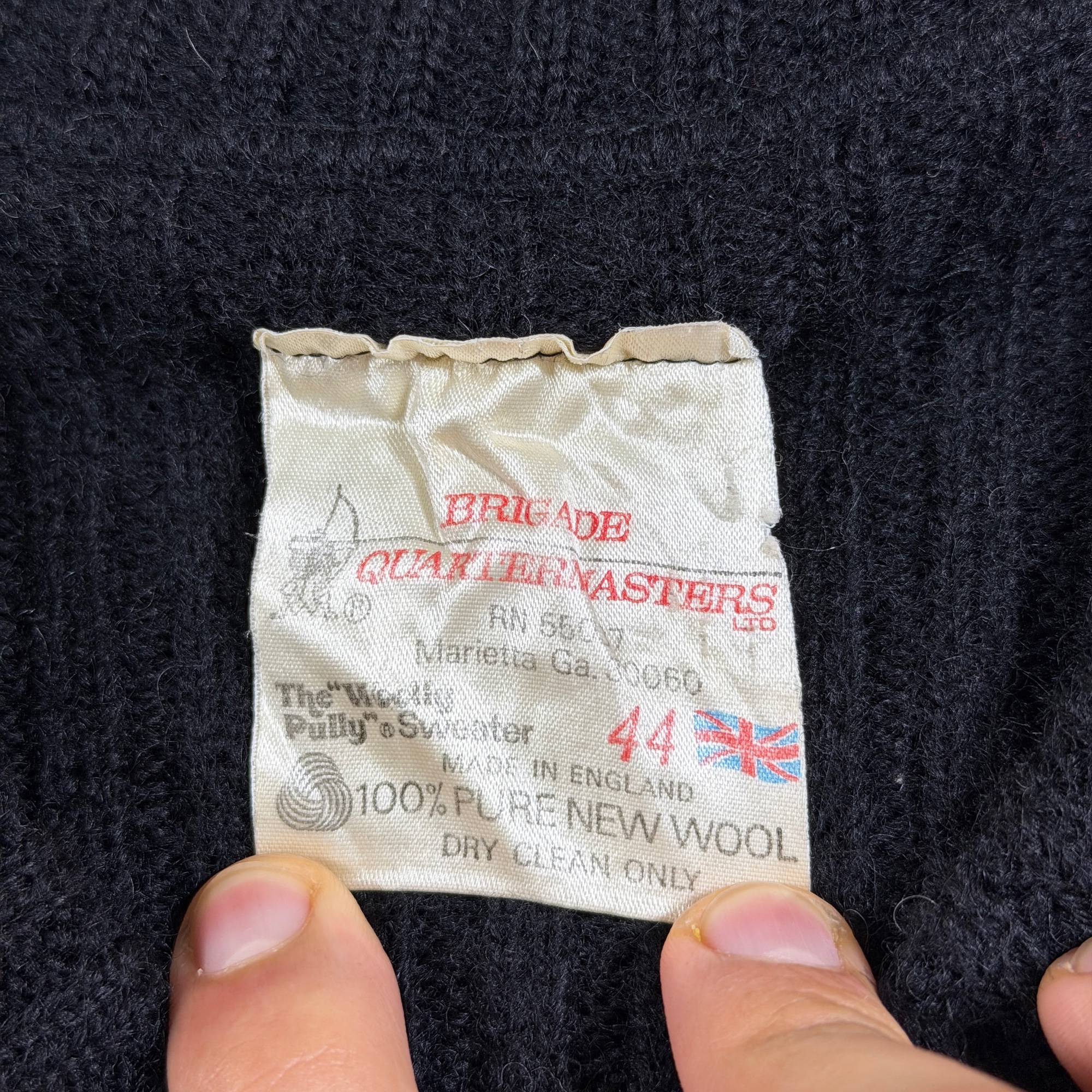 Brigade Quartermasters Woolly Pully Sweater Mens 44 L Black Wool Commando Army thumbnail 5