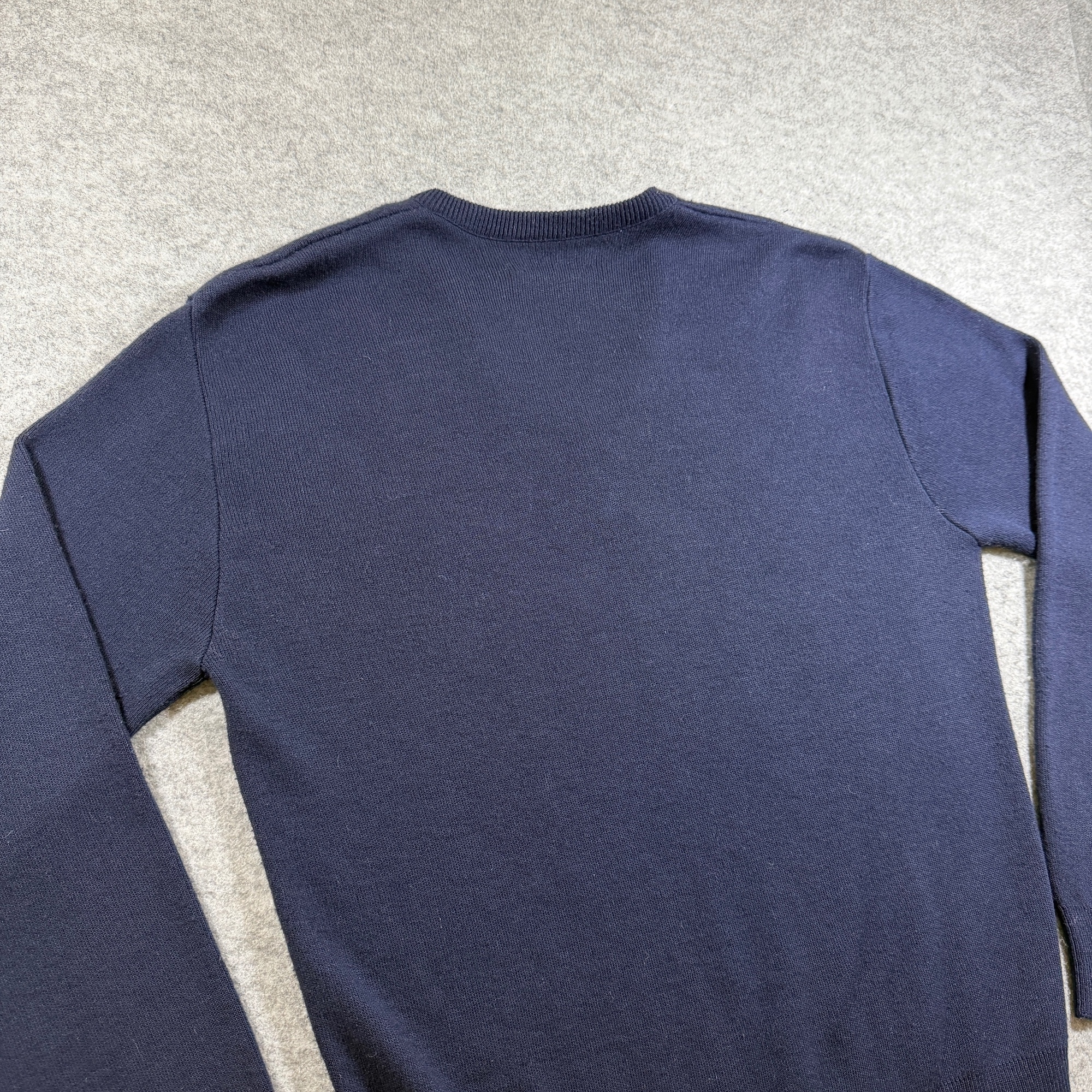 Robert Bruce Sweater Mens M Navy V Neck Ribbed Cuffs Vintage Acrylic Preppy thumbnail 10