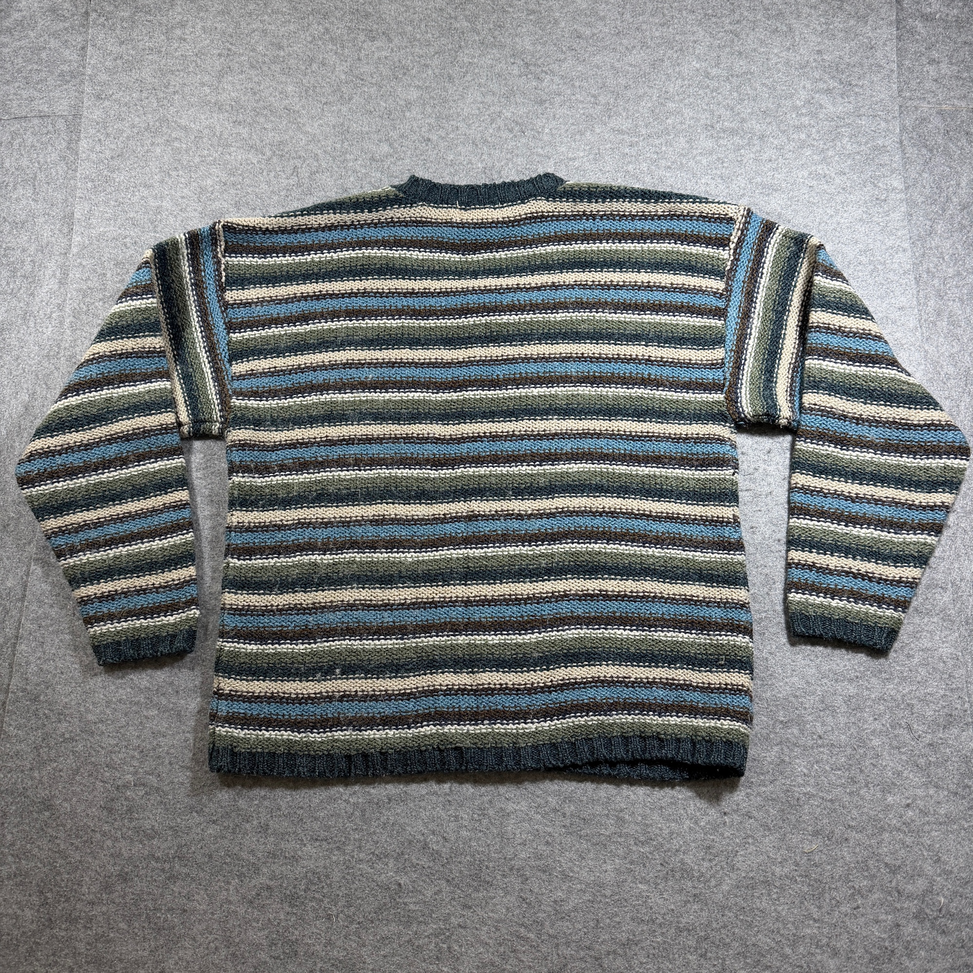 Fiorlini International Sweater Mens L Multicolor Striped V Neck Vintage Wool thumbnail 2