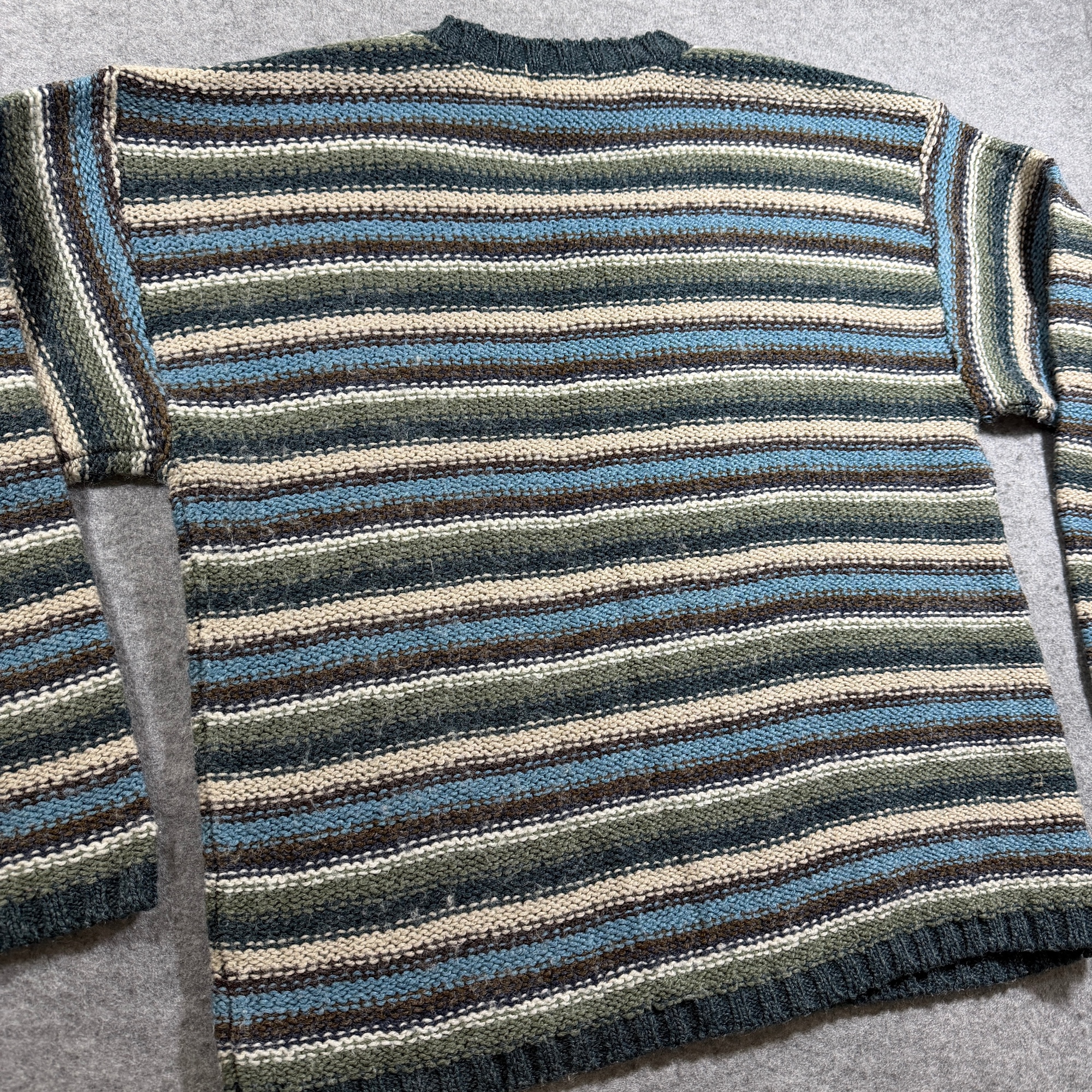 Fiorlini International Sweater Mens L Multicolor Striped V Neck Vintage Wool thumbnail 4