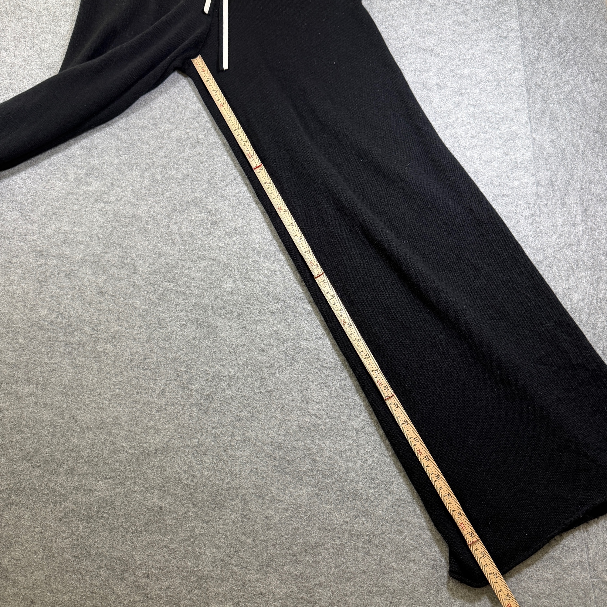 Splendid Wide Leg Pants Women L Black Wool Cashmere Silk Blend Drawstring Lounge thumbnail 3