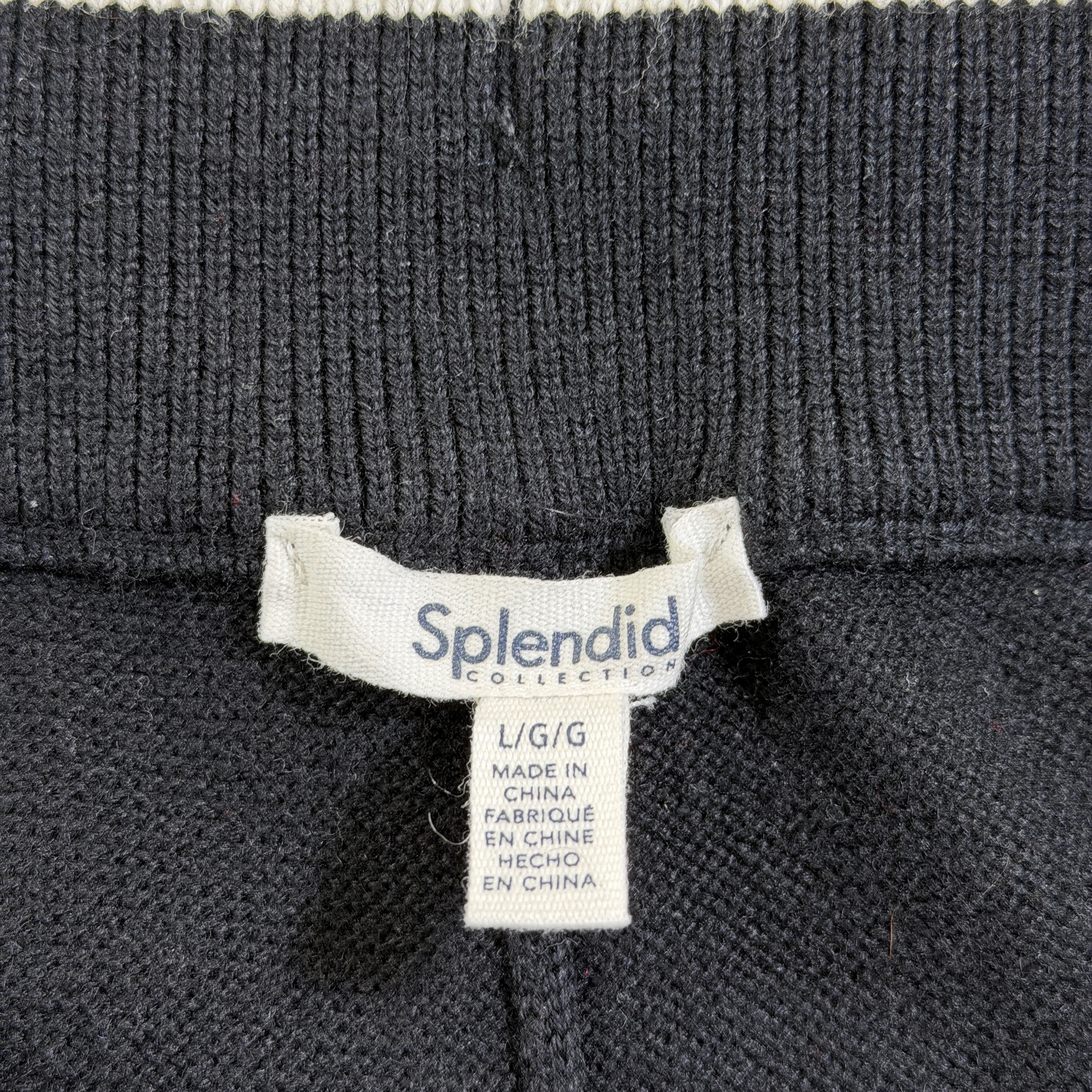 Splendid Wide Leg Pants Women L Black Wool Cashmere Silk Blend Drawstring Lounge thumbnail 6