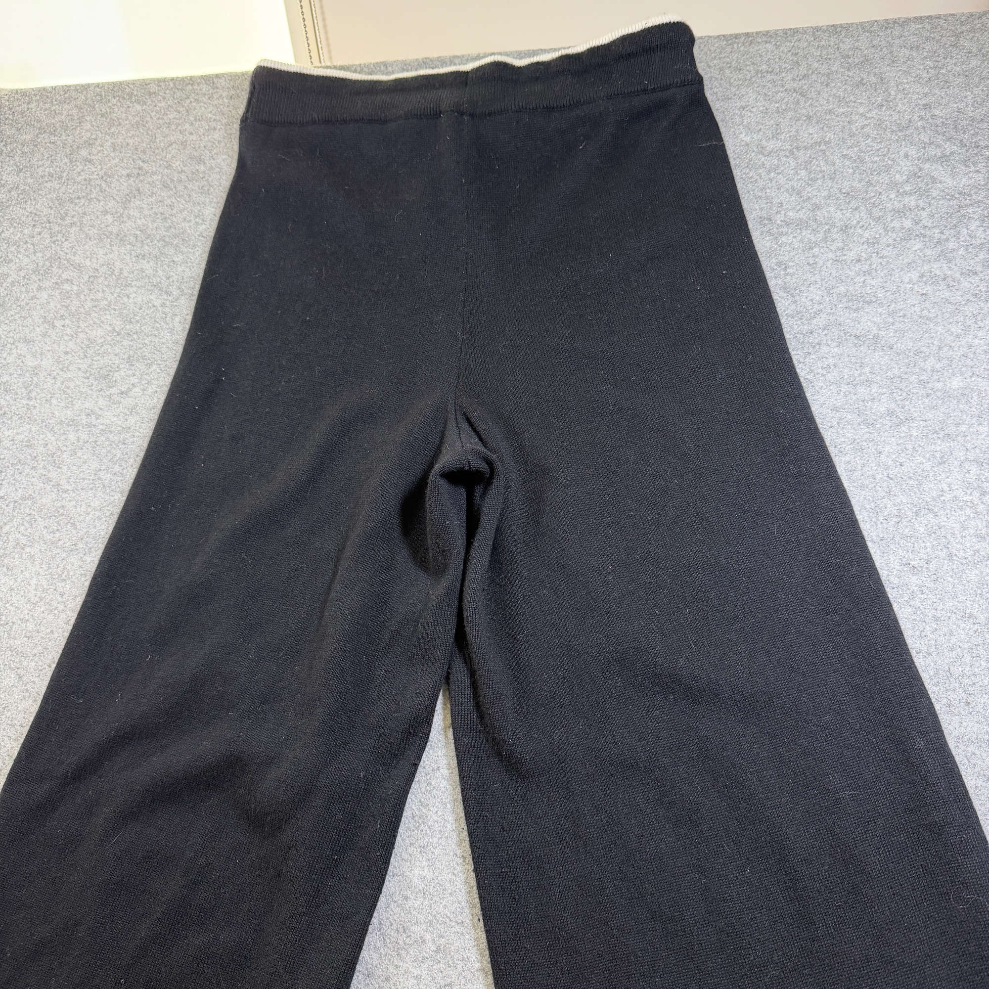 Splendid Wide Leg Pants Women L Black Wool Cashmere Silk Blend Drawstring Lounge thumbnail 8