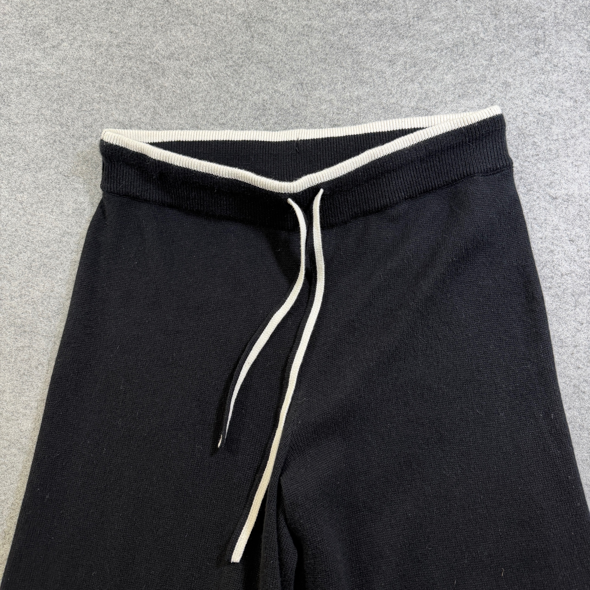 Splendid Wide Leg Pants Women L Black Wool Cashmere Silk Blend Drawstring Lounge thumbnail 9