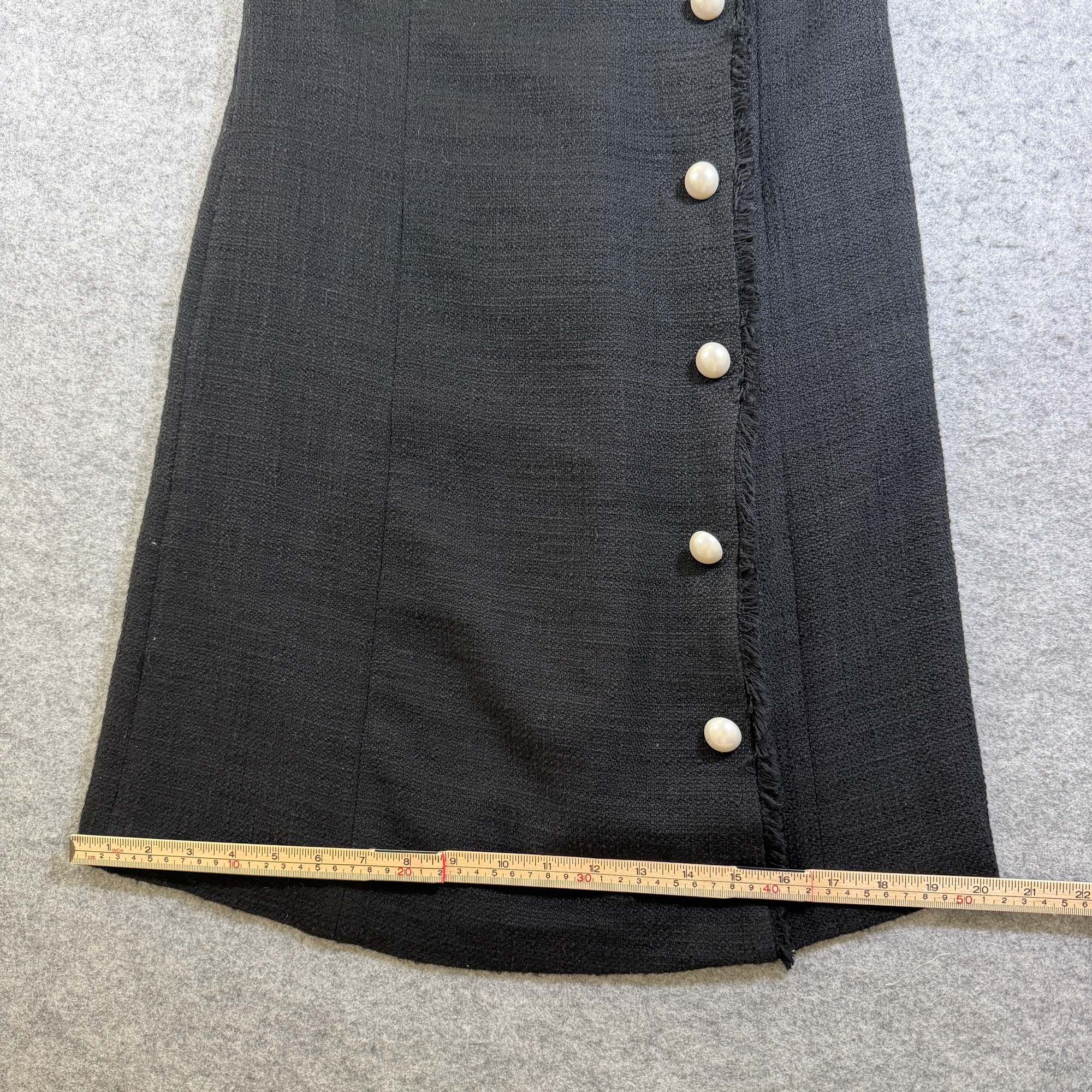 Karl Lagerfeld Paris Dress Womens 4 Black Tweed Sleeveless Sheath Fringe Trim thumbnail 9