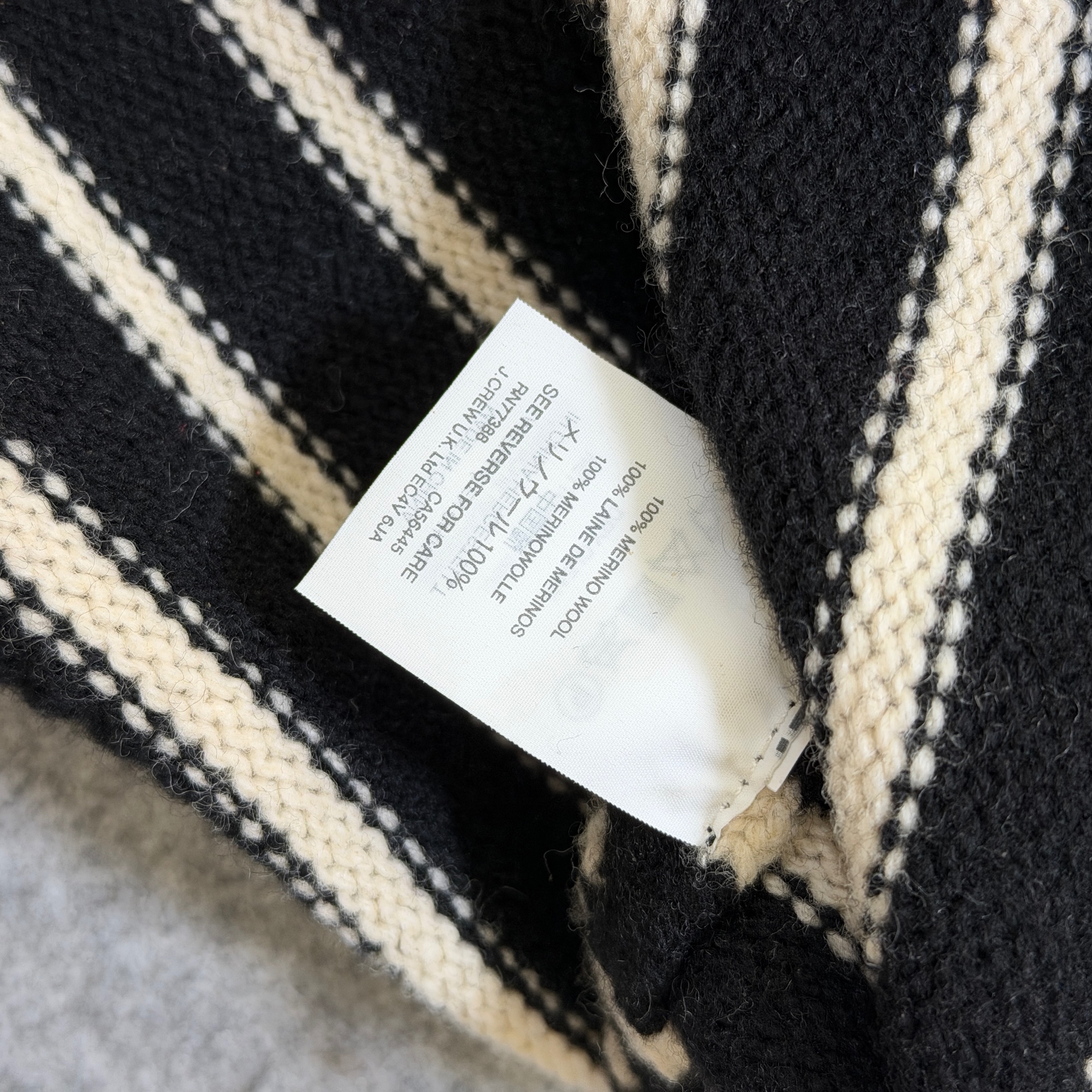 Madewell Sweater Dress Womens S Black Cream Stripe Merino Wool Crewneck Button thumbnail 9