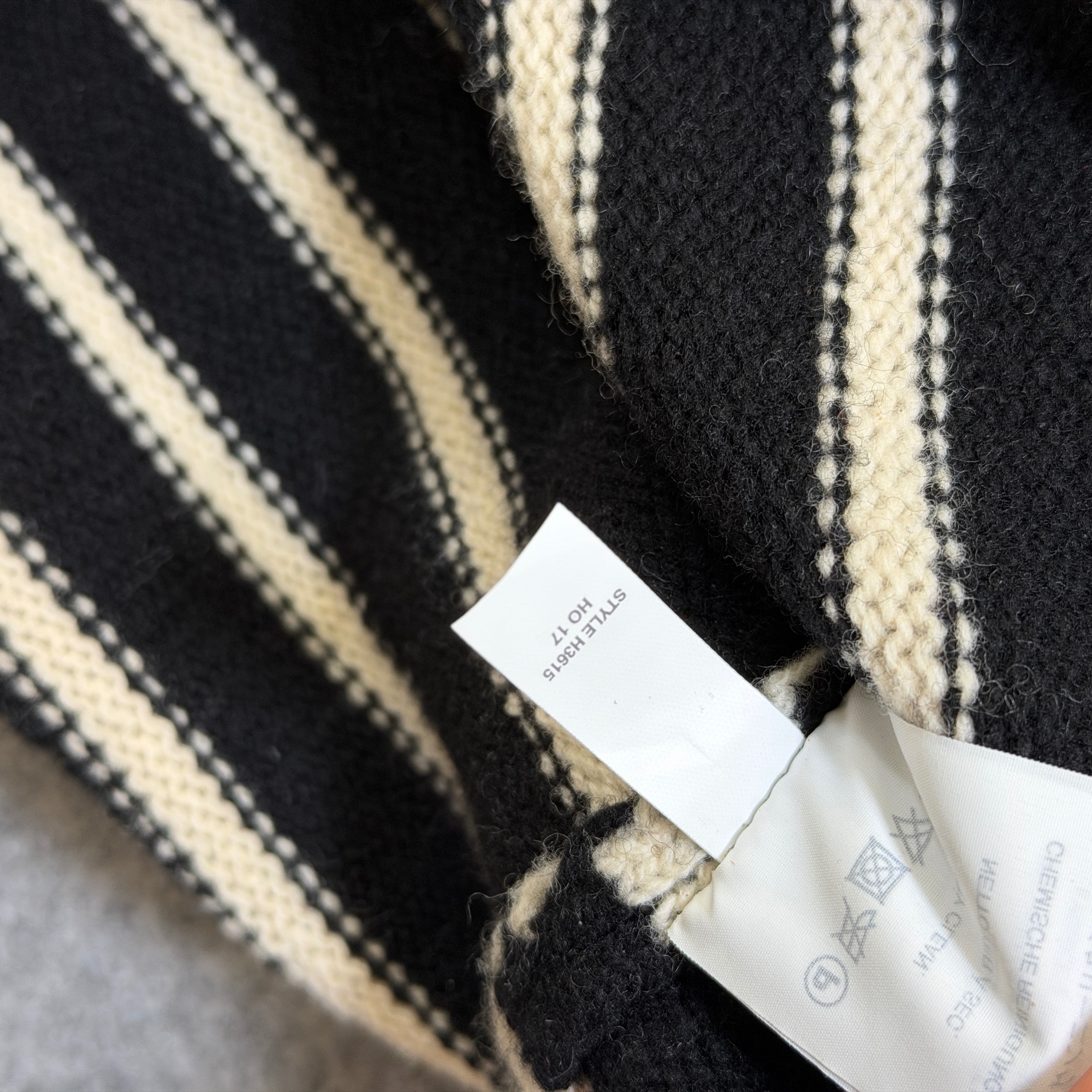 Madewell Sweater Dress Womens S Black Cream Stripe Merino Wool Crewneck Button thumbnail 11