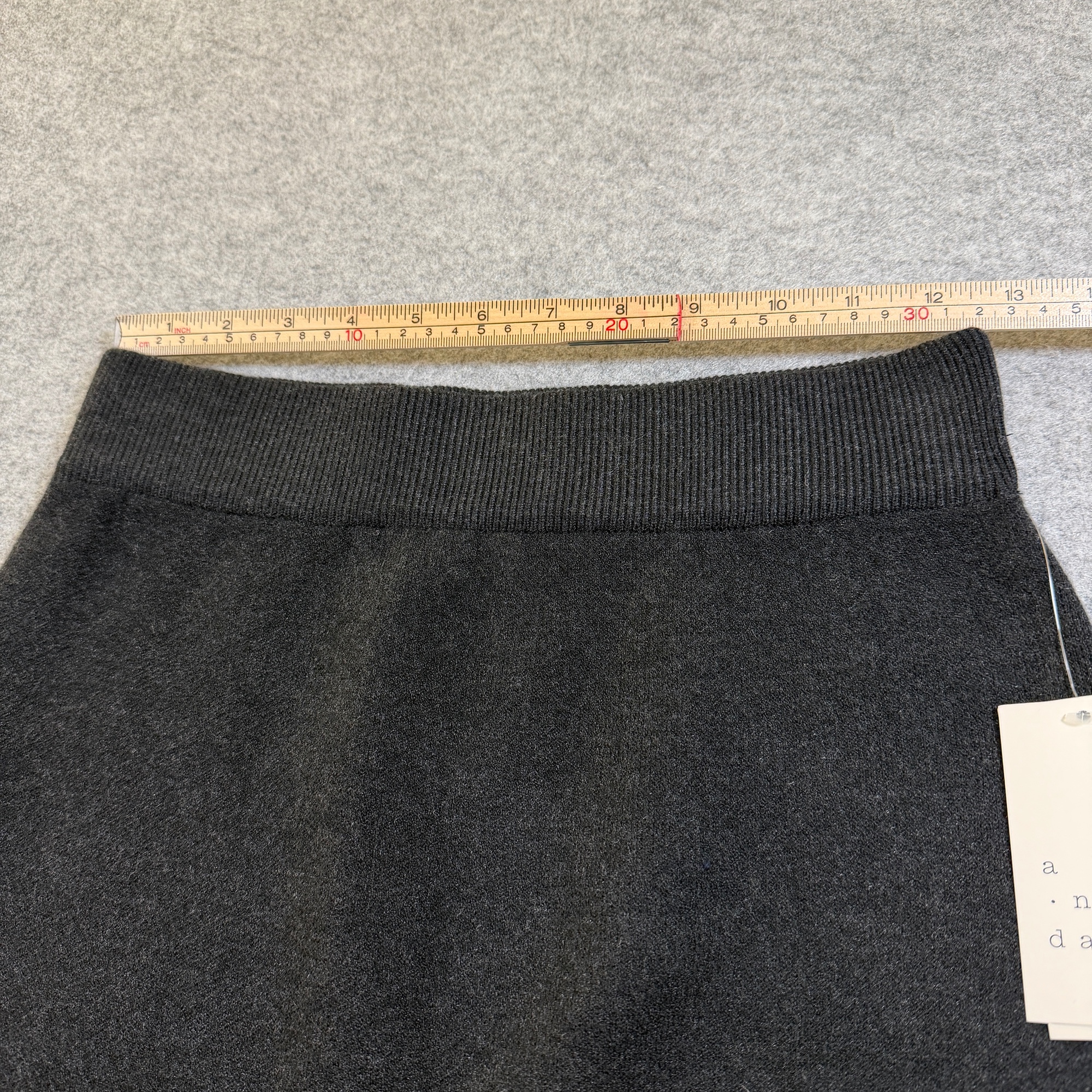 A New Day Skirt Super Soft Womens S Charcoal Midi Front Slit Elastic Waist NWT thumbnail 4