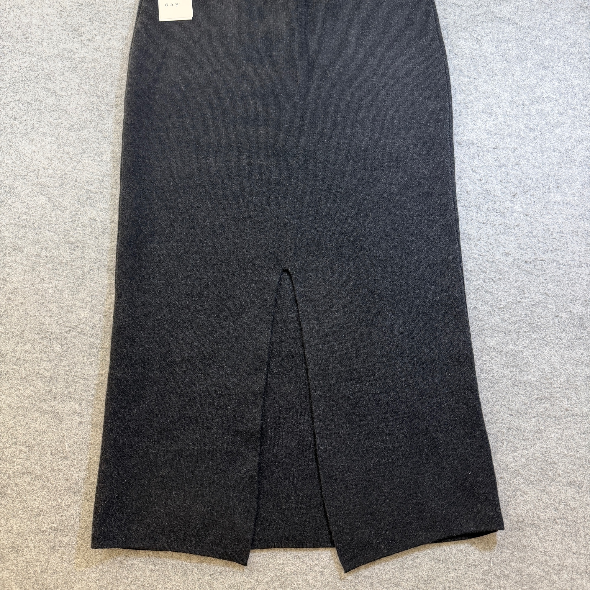 A New Day Skirt Super Soft Womens S Charcoal Midi Front Slit Elastic Waist NWT thumbnail 8