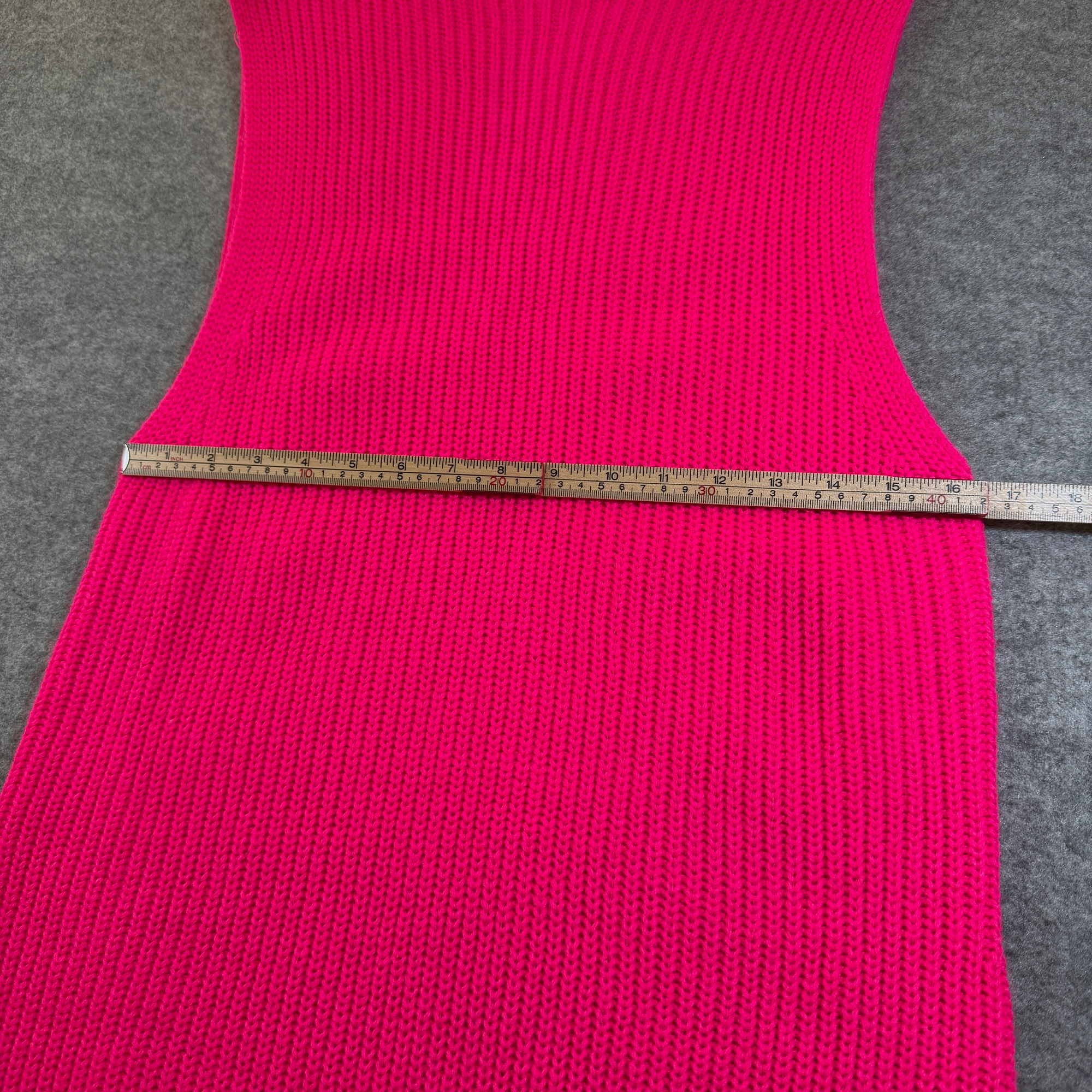 Zara Sweater Dress Womens M Pink Mock Neck Sleeveless Bodycon Ribbed Knit Wool thumbnail 4