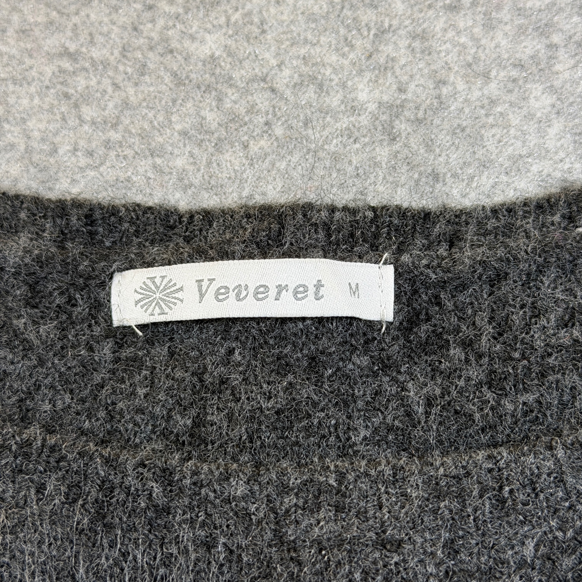 Veveret Wool Blend Sweater Womens M Charcoal Gray Hi Lo Hem Pockets 3/4 Sleeve thumbnail 4