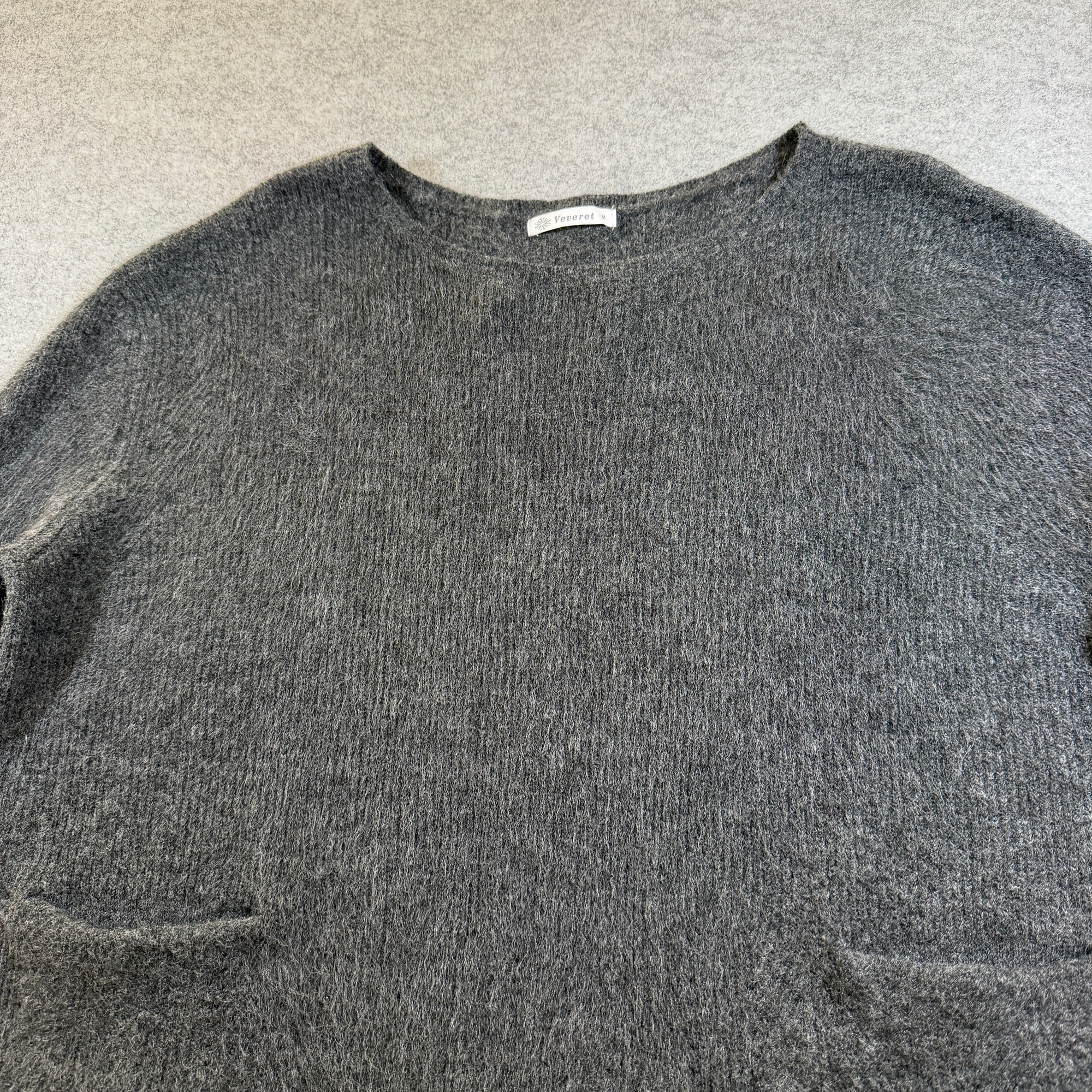 Veveret Wool Blend Sweater Womens M Charcoal Gray Hi Lo Hem Pockets 3/4 Sleeve thumbnail 11