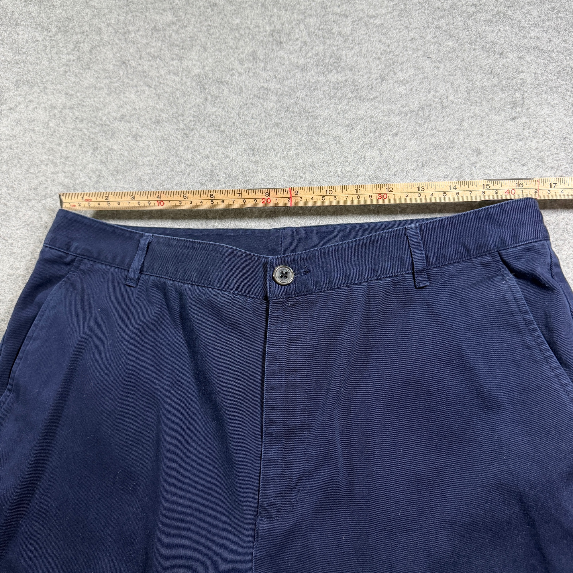 Vintage Ralph Lauren Pants Womens 14 Navy Wide Leg Cotton Cinch Back Adjustable thumbnail 7