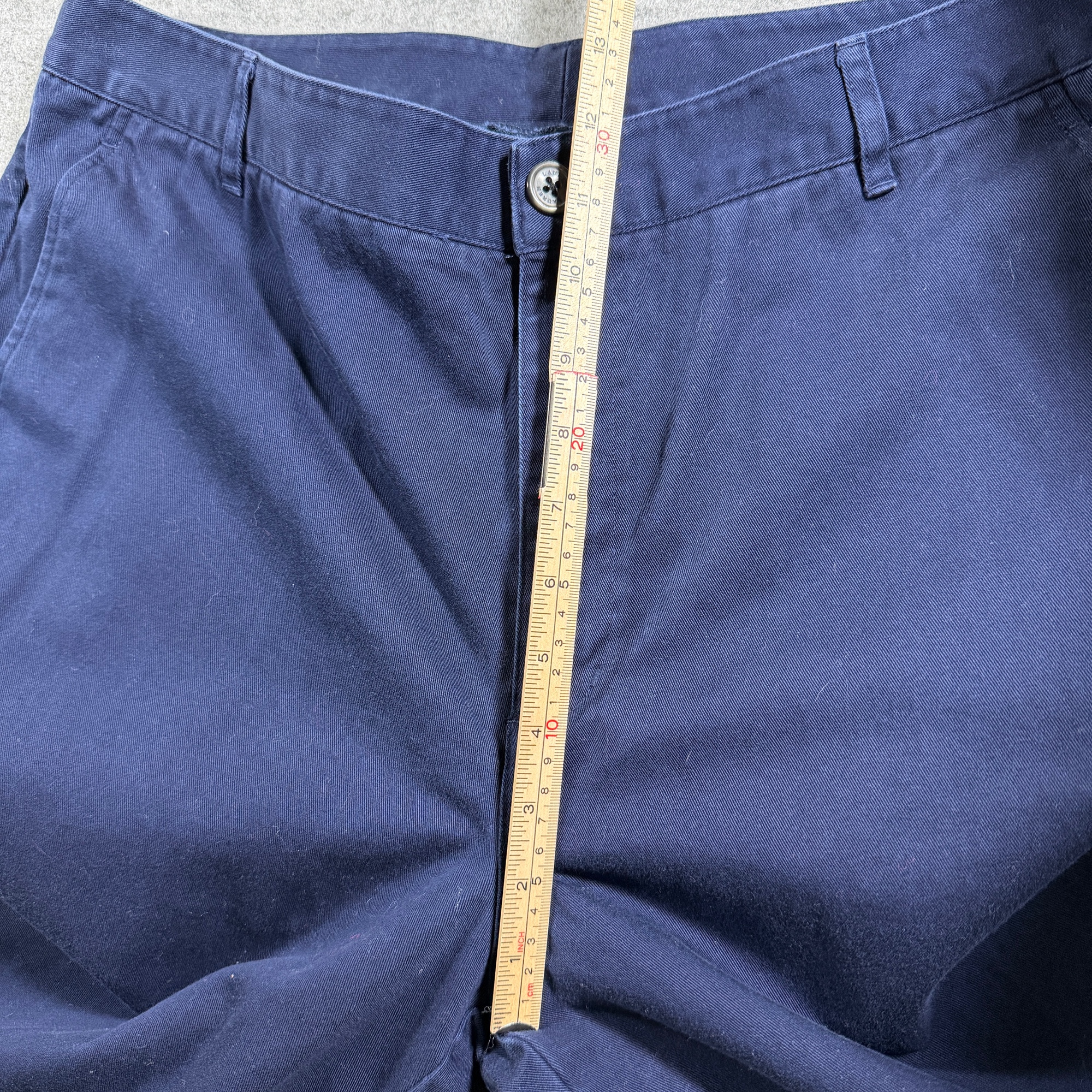 Vintage Ralph Lauren Pants Womens 14 Navy Wide Leg Cotton Cinch Back Adjustable thumbnail 8
