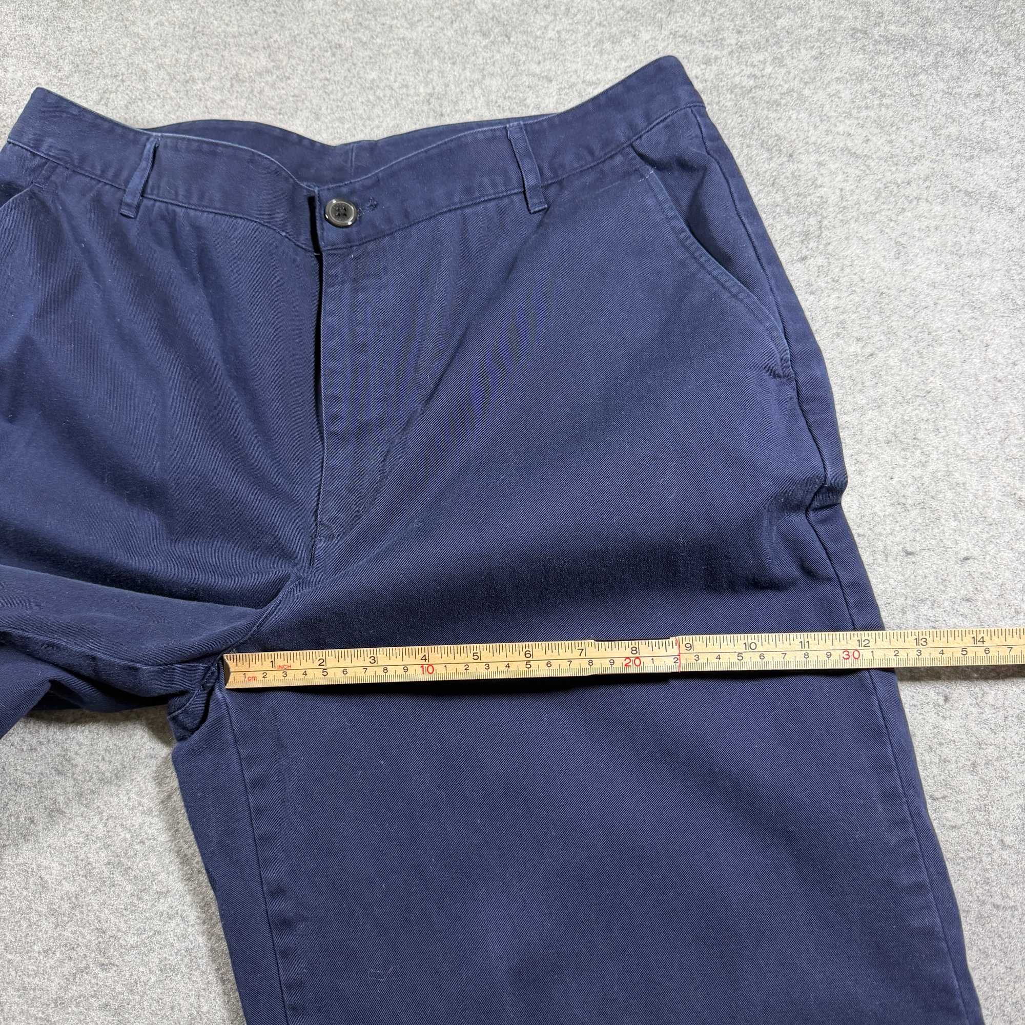 Vintage Ralph Lauren Pants Womens 14 Navy Wide Leg Cotton Cinch Back Adjustable thumbnail 9