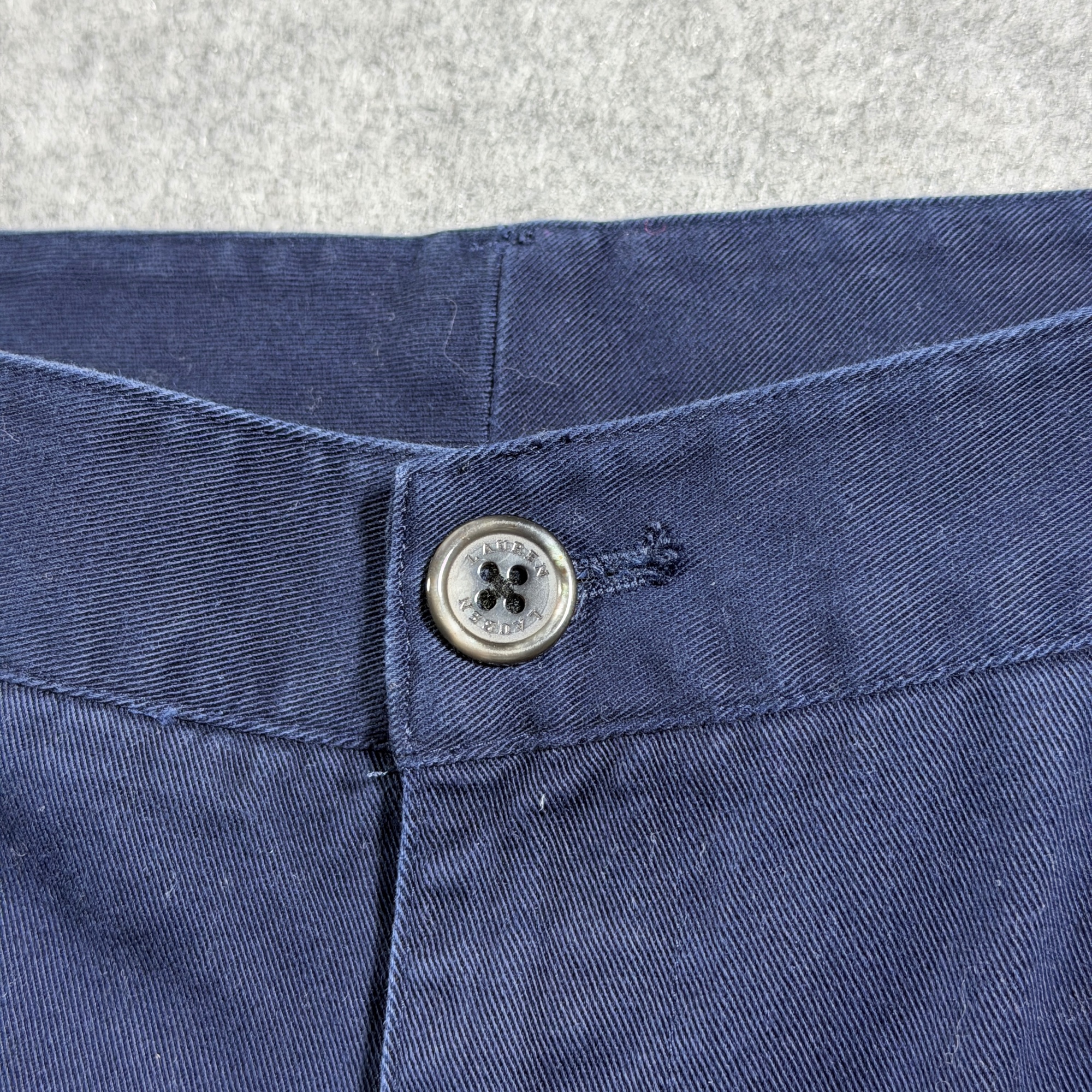 Vintage Ralph Lauren Pants Womens 14 Navy Wide Leg Cotton Cinch Back Adjustable thumbnail 11