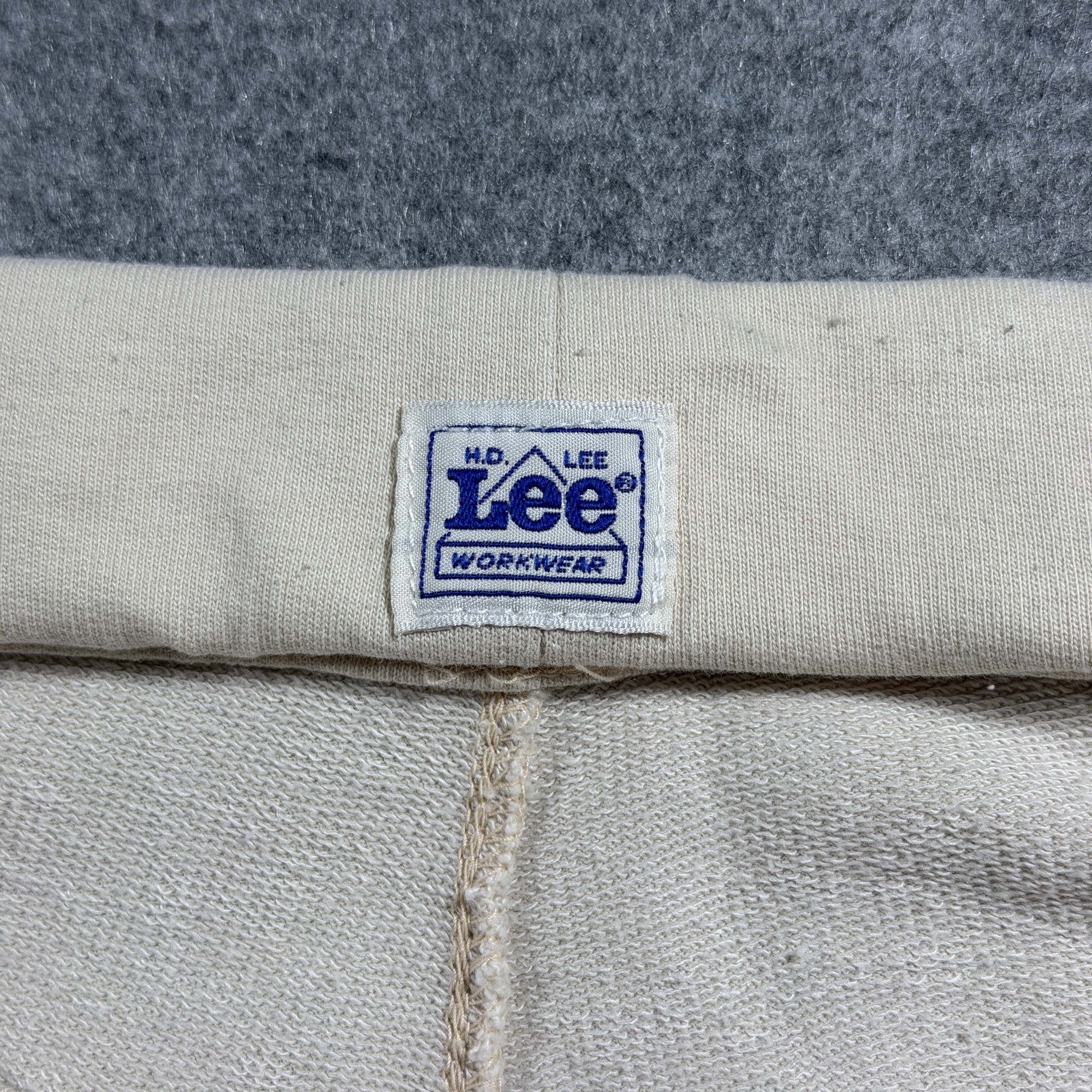 Lee Sweatpants Womens M Beige Wide Leg Bell Bottom Elastic Waist Pintuck Cotton thumbnail 4