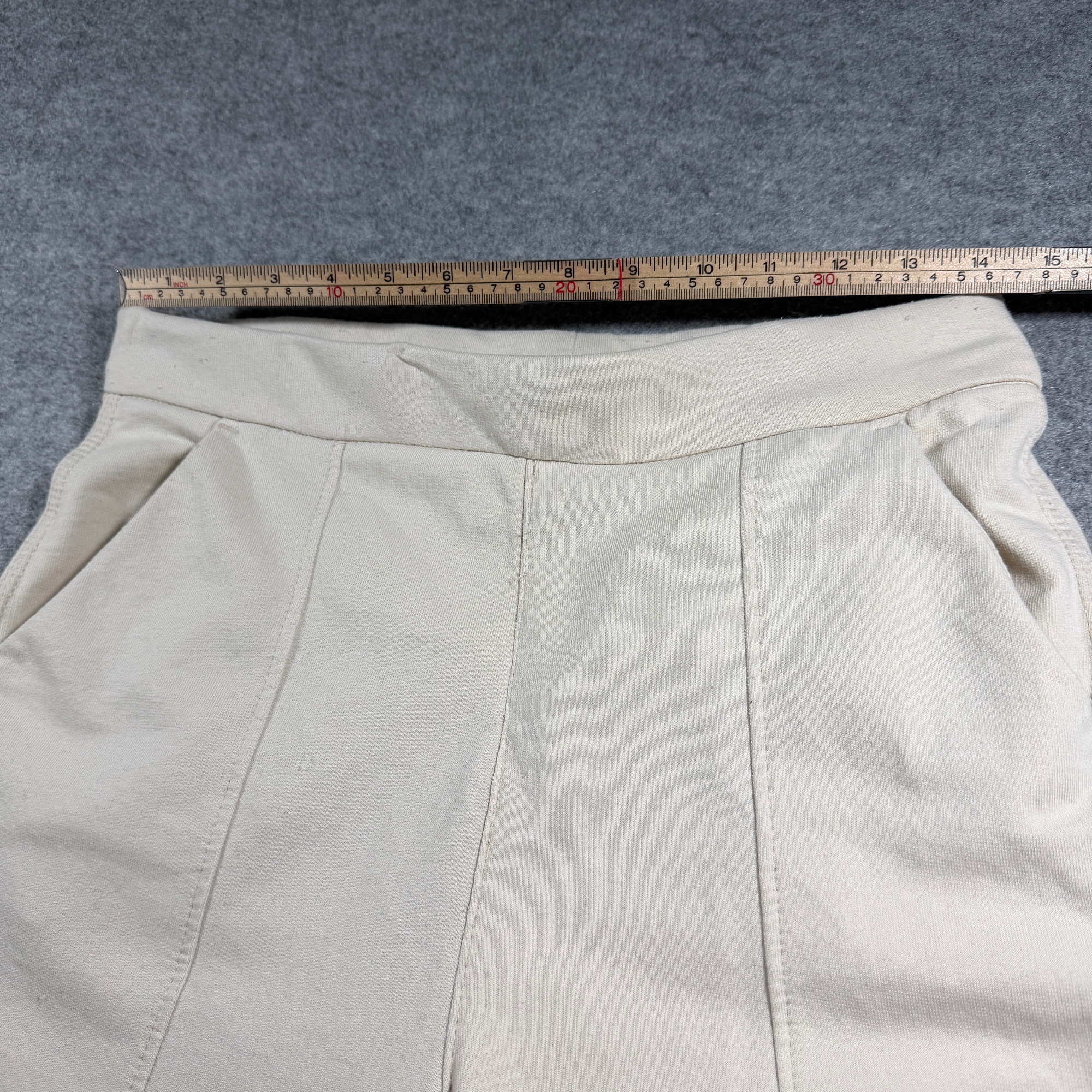 Lee Sweatpants Womens M Beige Wide Leg Bell Bottom Elastic Waist Pintuck Cotton thumbnail 6
