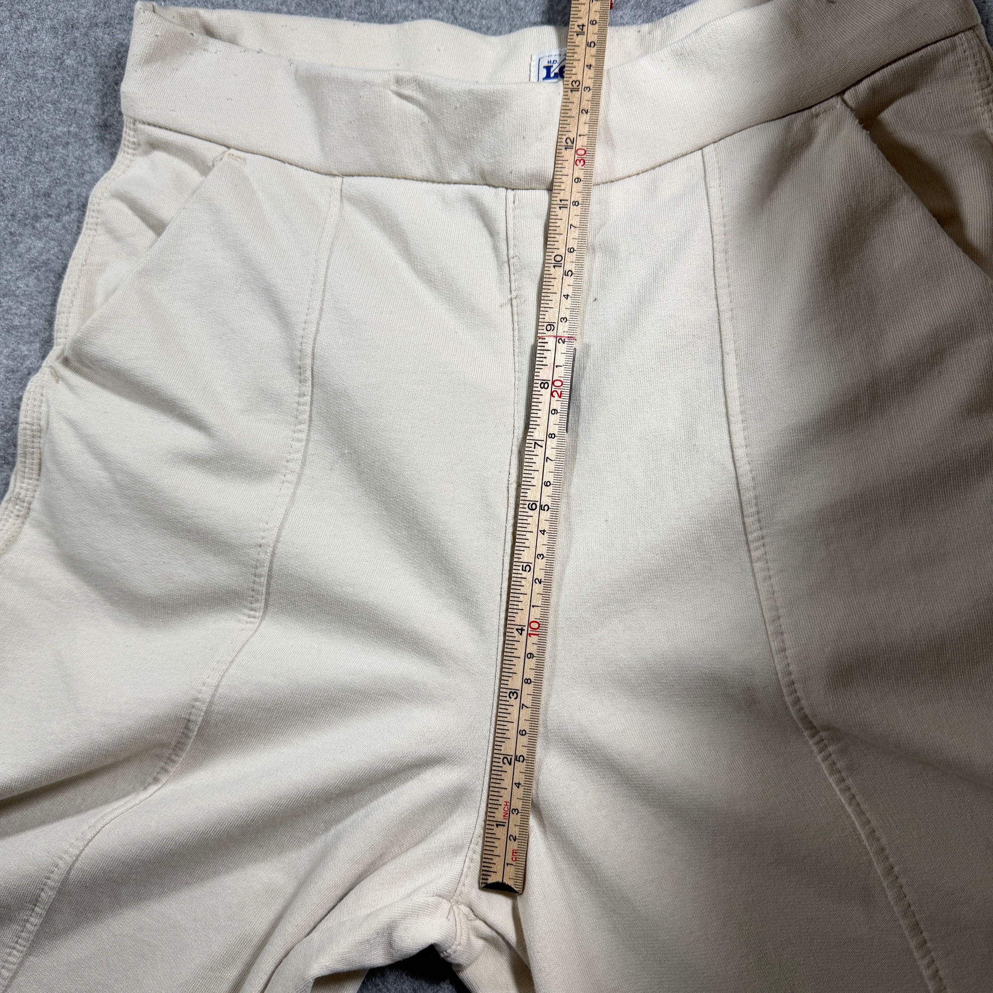 Lee Sweatpants Womens M Beige Wide Leg Bell Bottom Elastic Waist Pintuck Cotton thumbnail 8