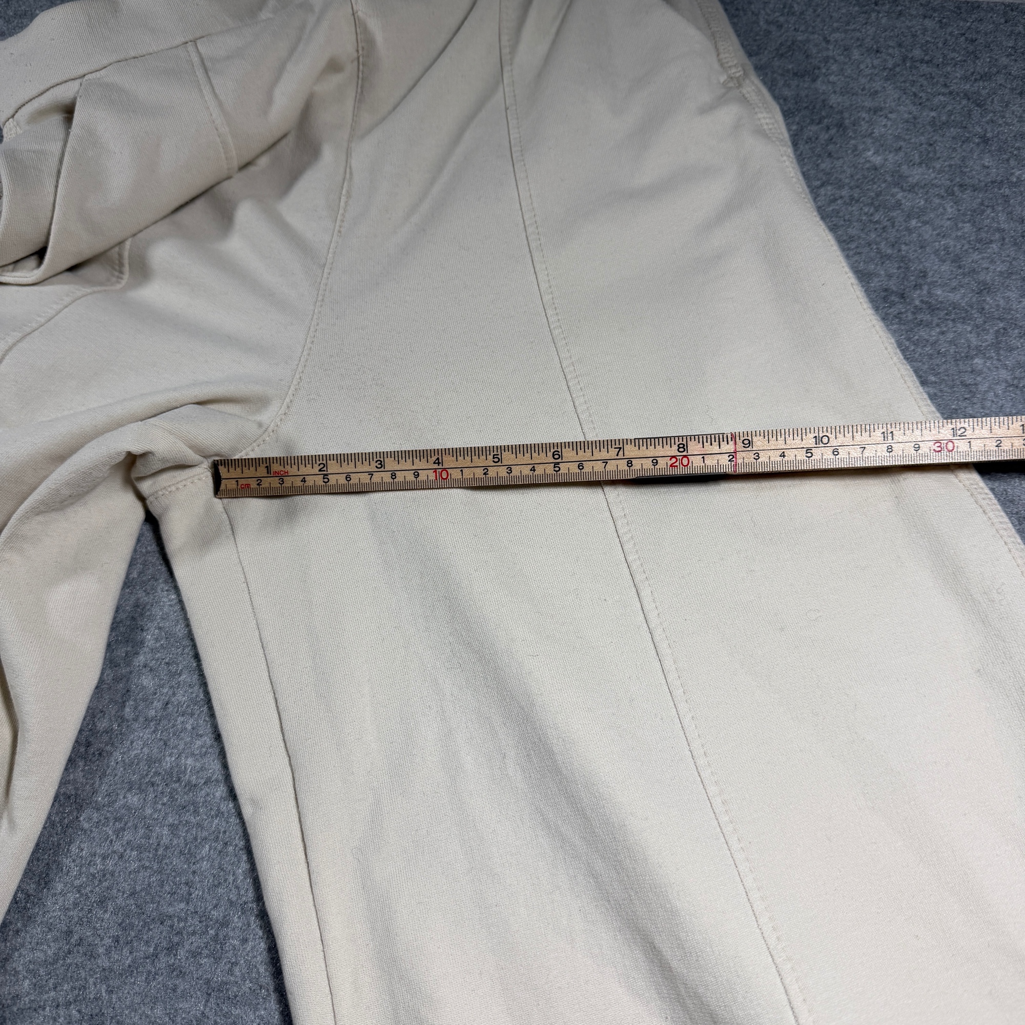 Lee Sweatpants Womens M Beige Wide Leg Bell Bottom Elastic Waist Pintuck Cotton thumbnail 9