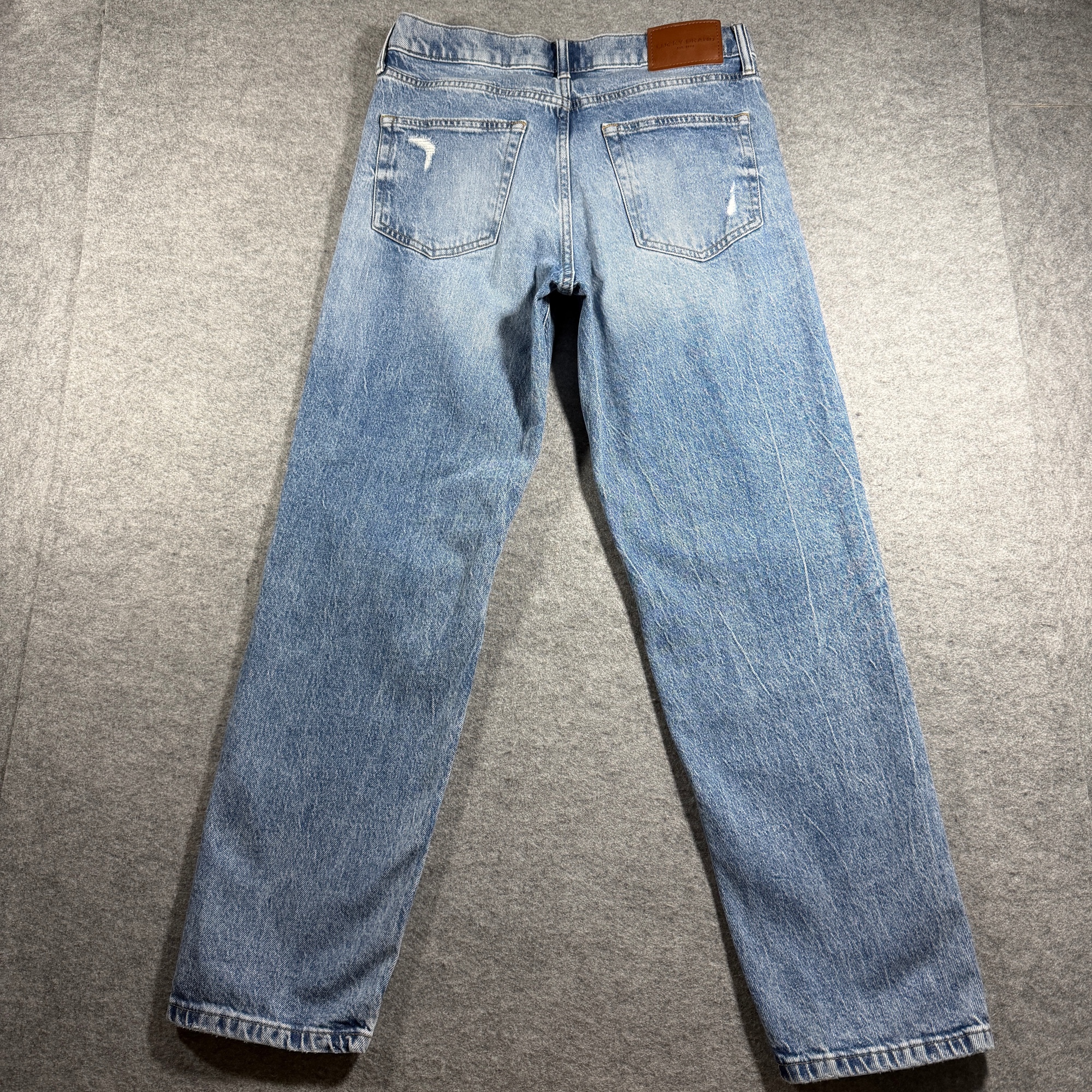 Lucky Brand Jeans Womens 6 28 Light Blue Distressed Ripped Knee Mid Rise thumbnail 2