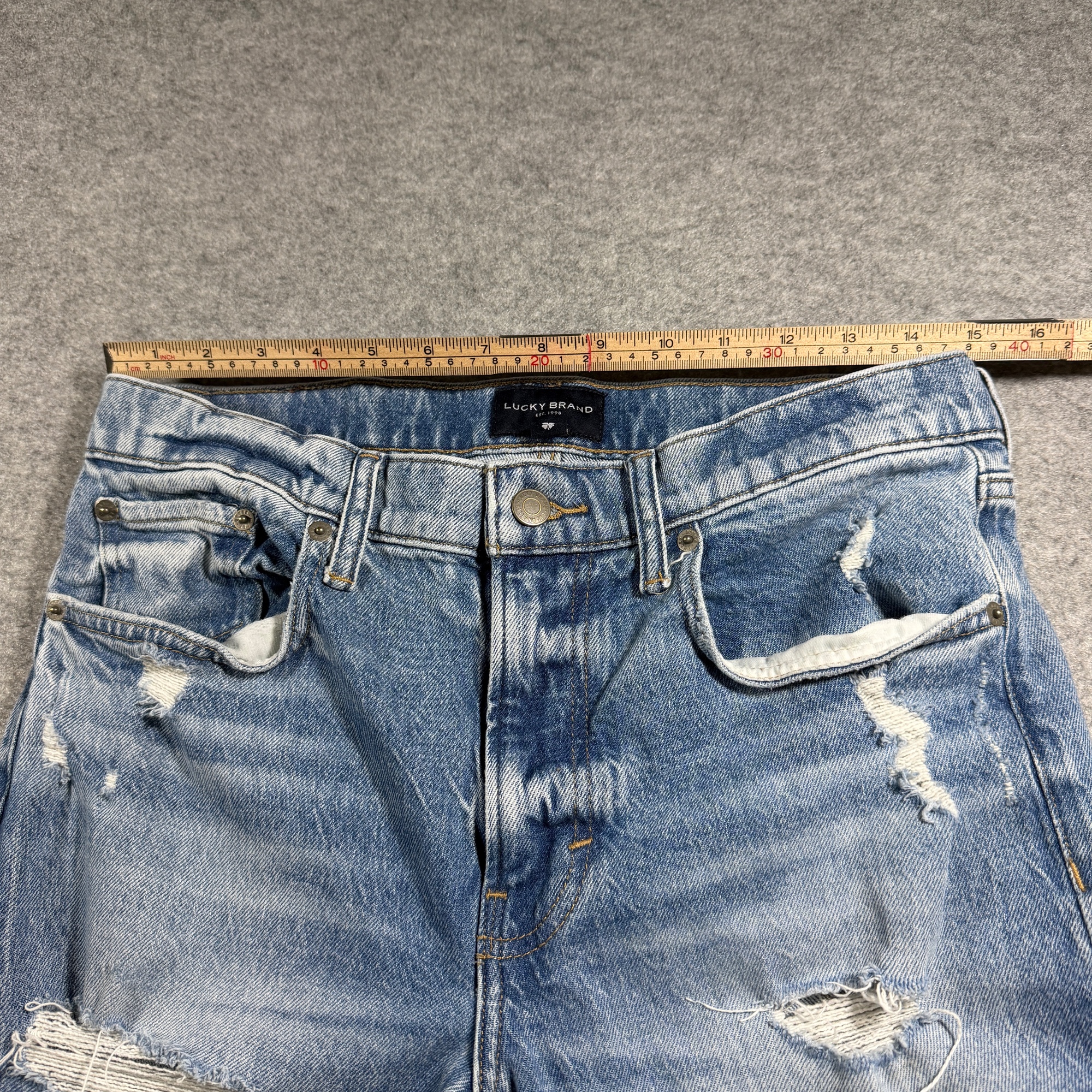 Lucky Brand Jeans Womens 6 28 Light Blue Distressed Ripped Knee Mid Rise thumbnail 6