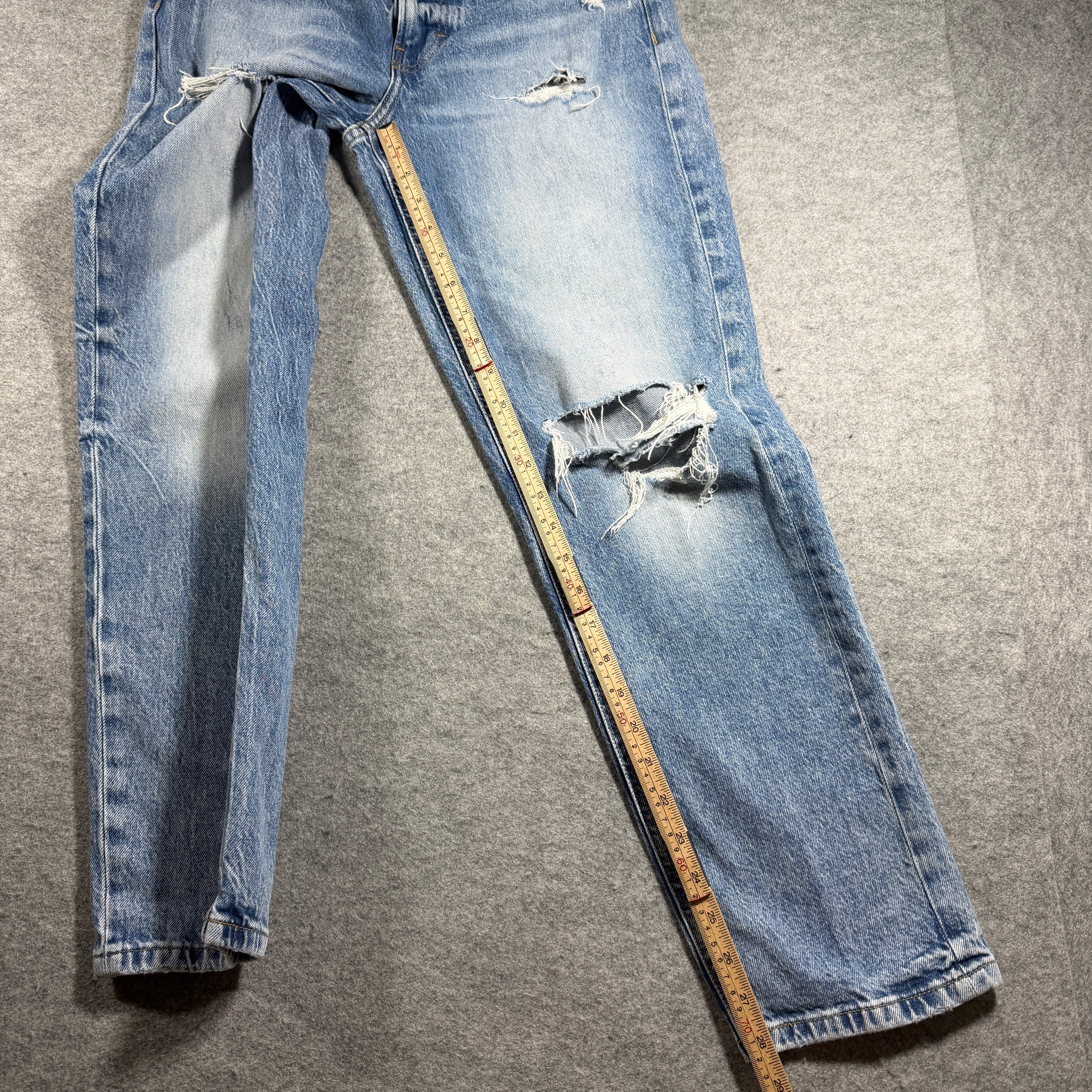 Lucky Brand Jeans Womens 6 28 Light Blue Distressed Ripped Knee Mid Rise thumbnail 7