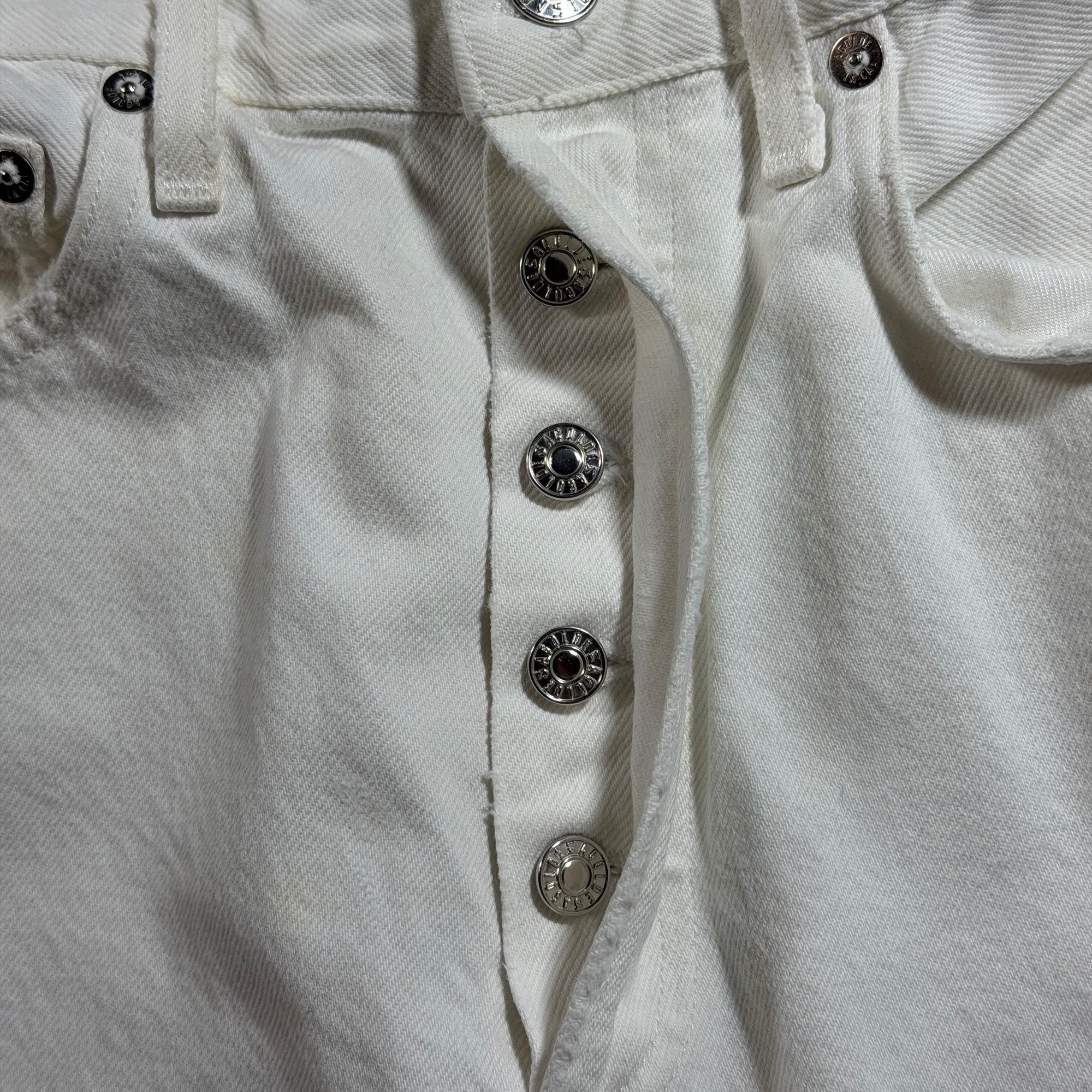 AGOLDE USA Jeans Womens 28 White Distressed High Rise Straight Leg Ripped Knee thumbnail 11