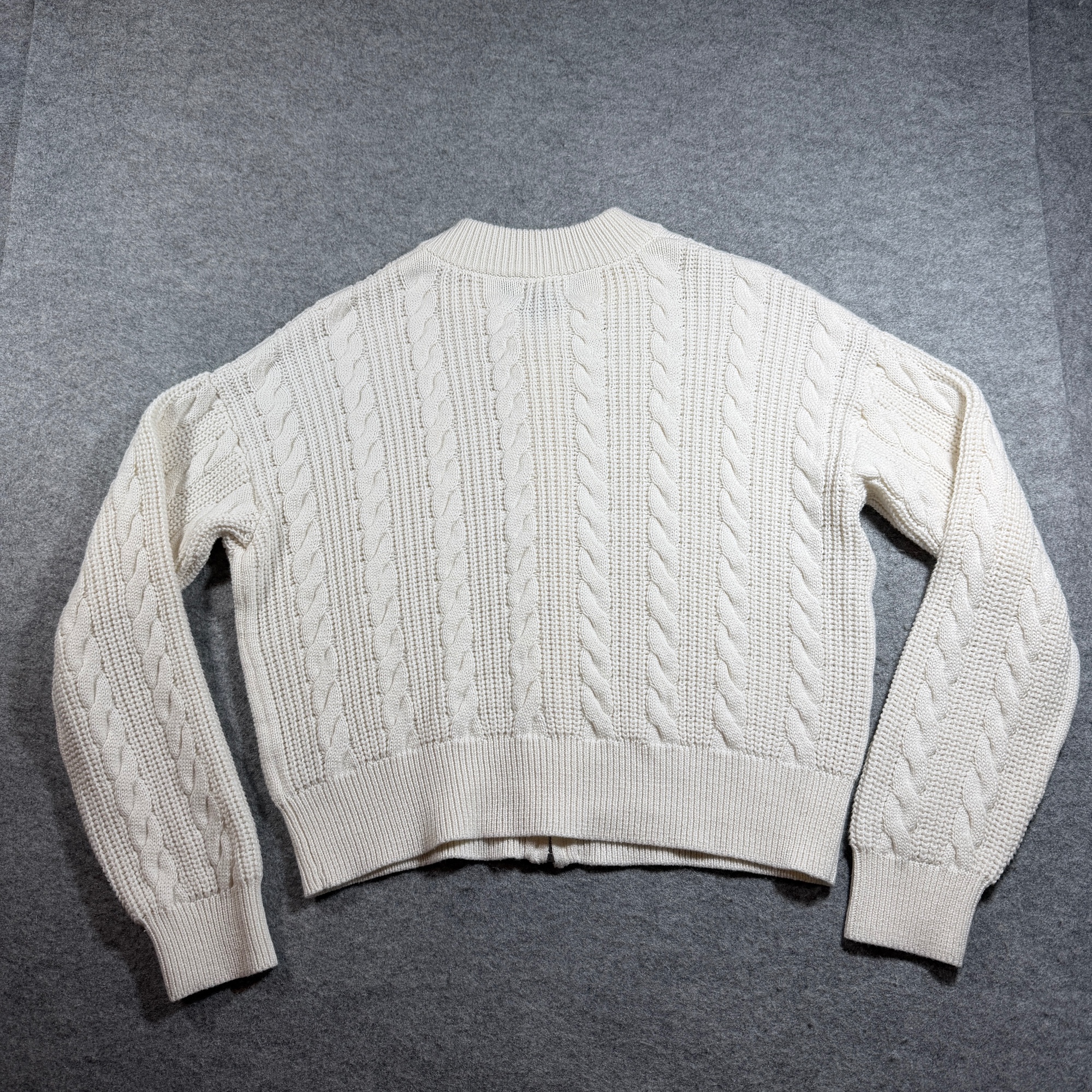 Universal Thread Cable Knit Sweater Womens M Cream NWT Full Zip Soft Cotton thumbnail 2