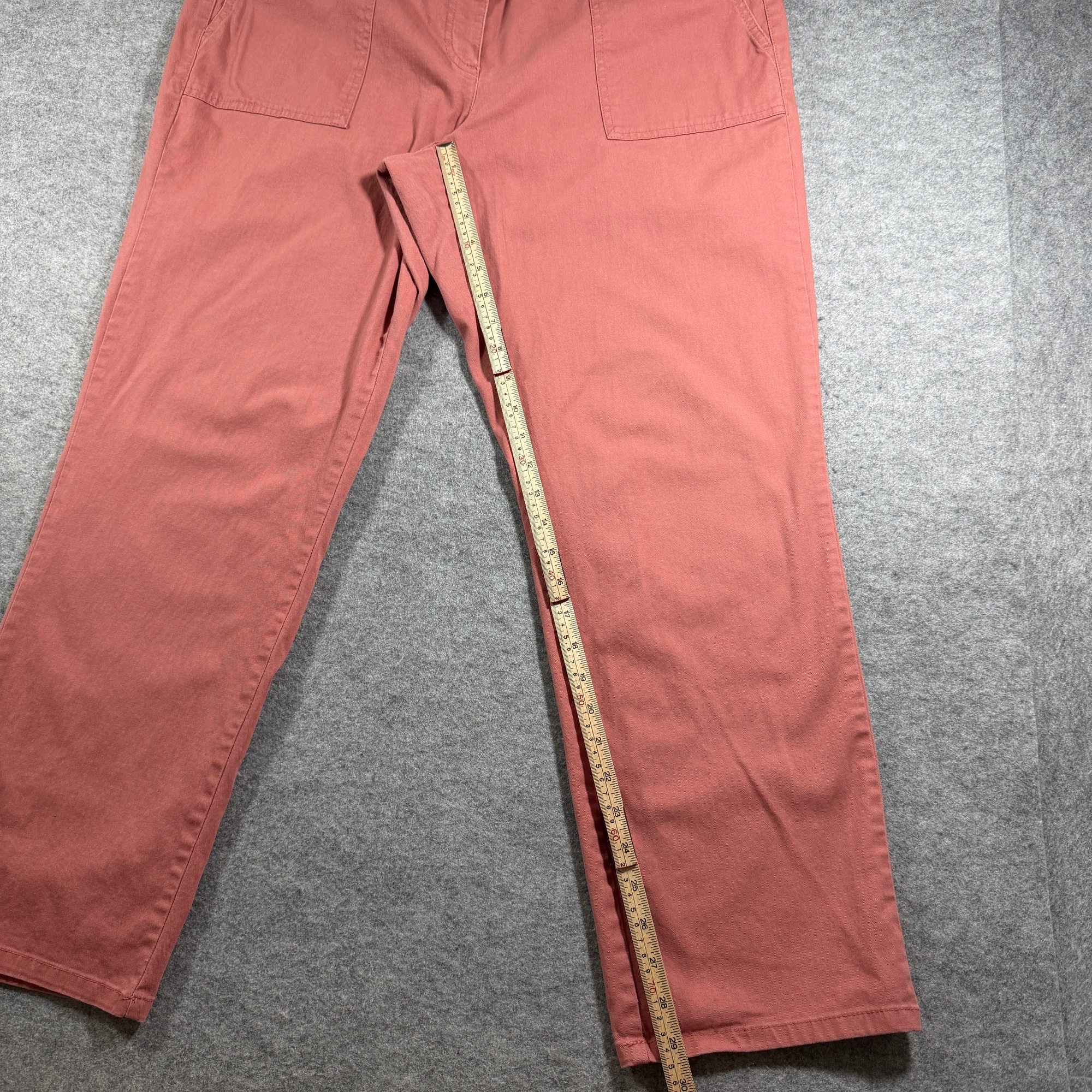 LOFT Straight Leg Pants Womens 16 (38x29) Rust Dusty Rose Cotton Stretch Zip Fly thumbnail 5