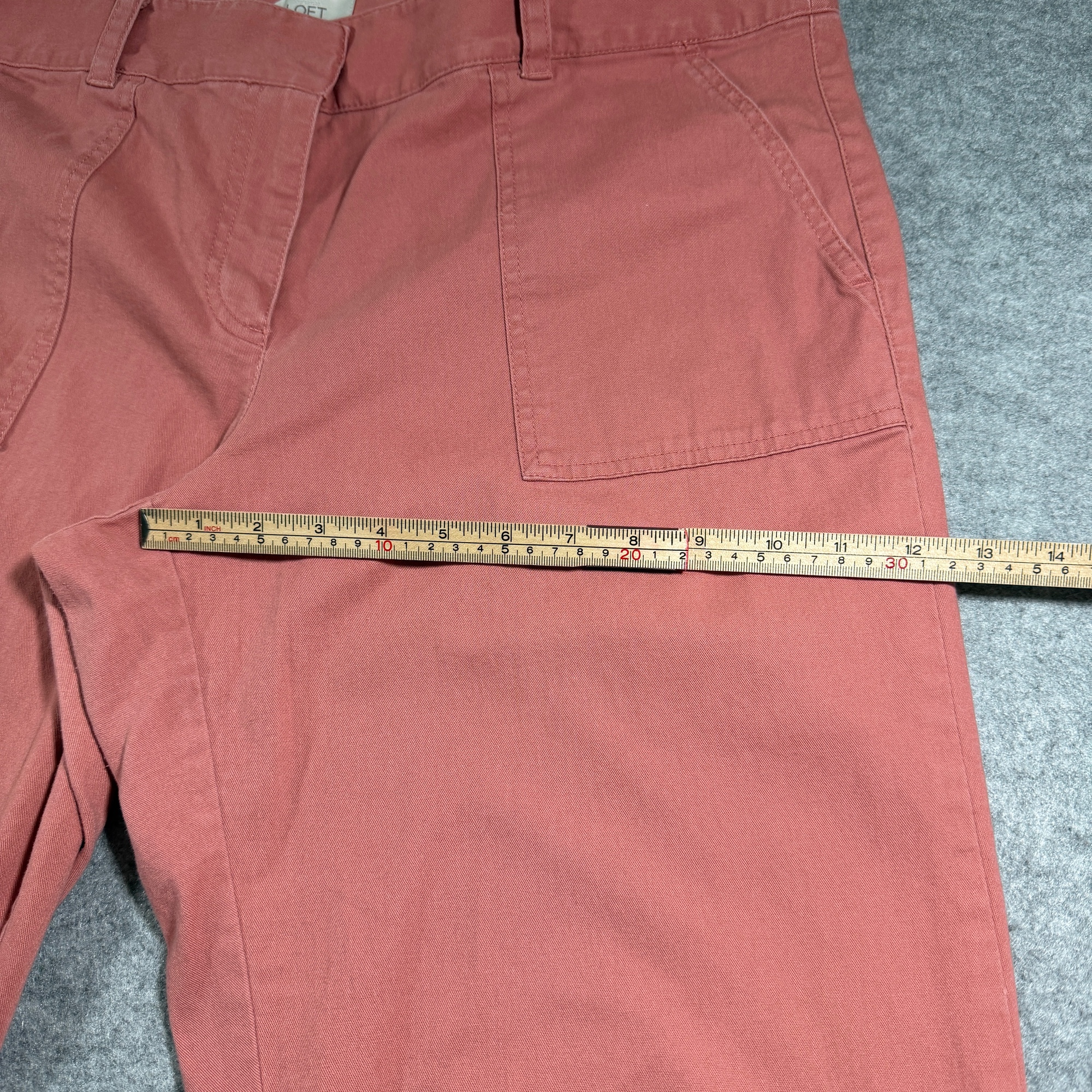 LOFT Straight Leg Pants Womens 16 (38x29) Rust Dusty Rose Cotton Stretch Zip Fly thumbnail 7