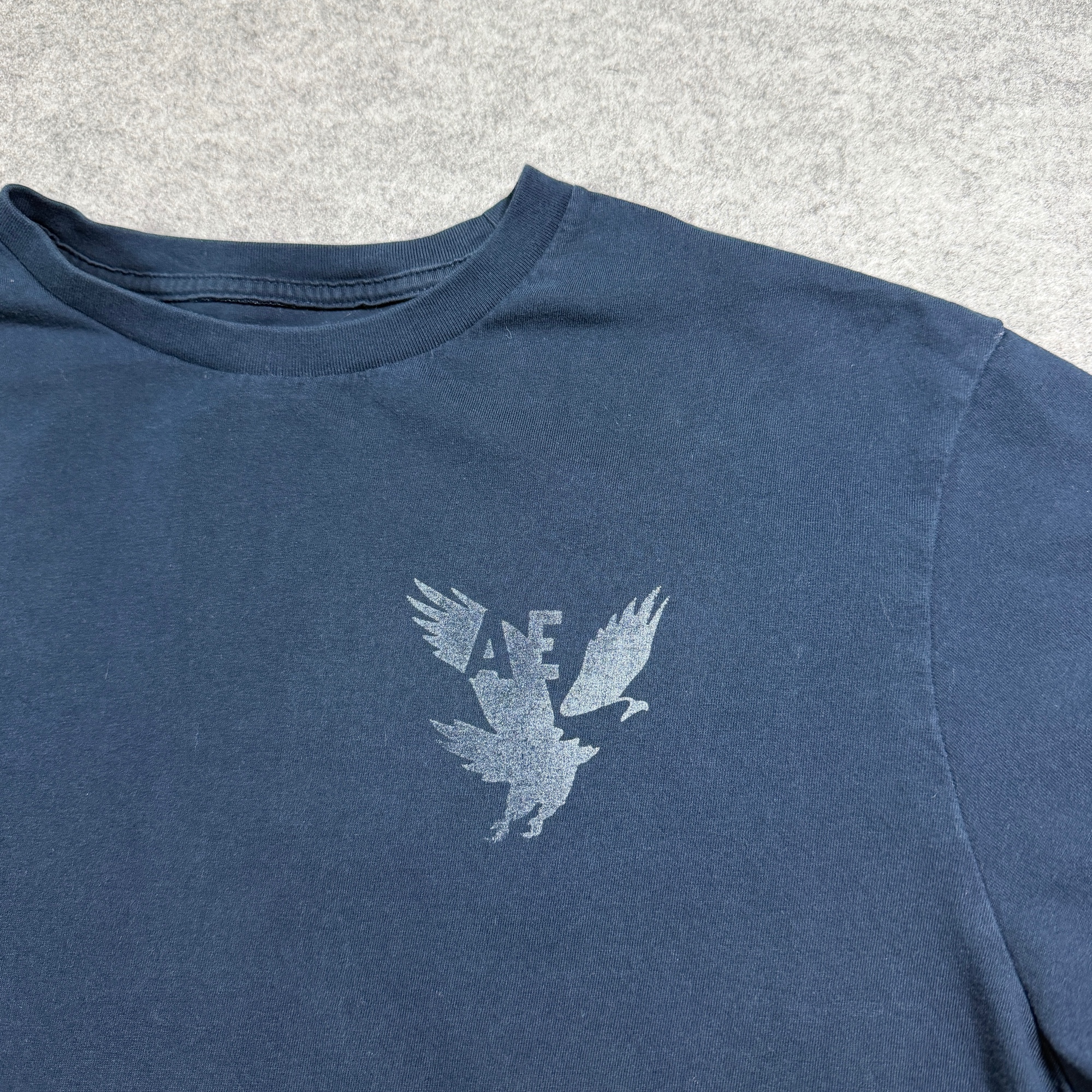 American Eagle Super Soft Tee Mens L Navy Blue Crew Neck Graphic Cotton thumbnail 3