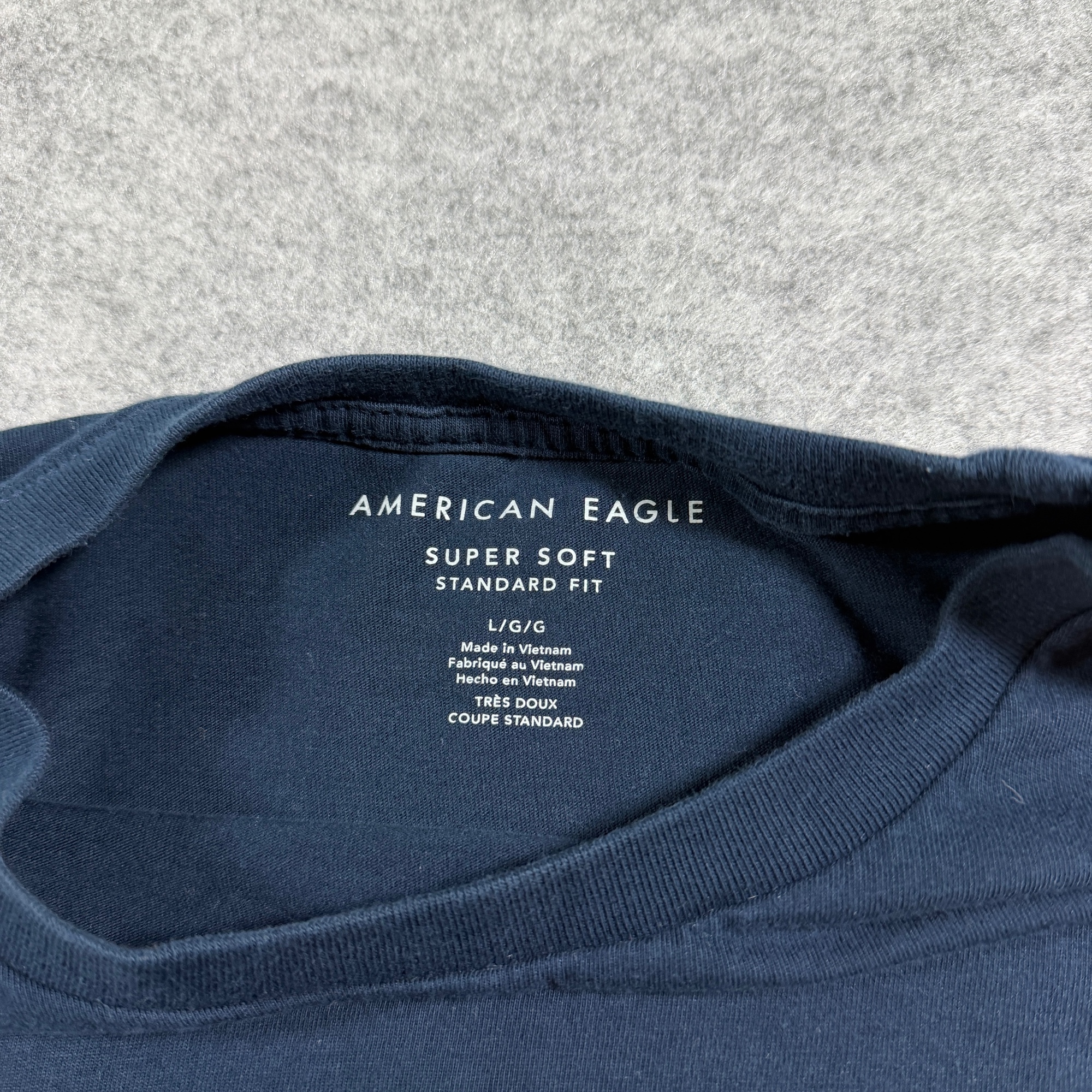 American Eagle Super Soft Tee Mens L Navy Blue Crew Neck Graphic Cotton thumbnail 4