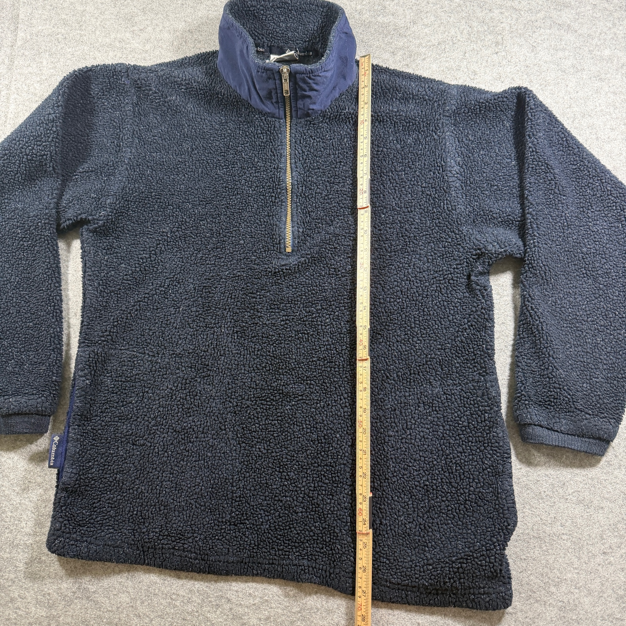 Vintage Columbia Sherpa Fleece Pullover Mens M Navy Quarter Zip Made in USA thumbnail 7