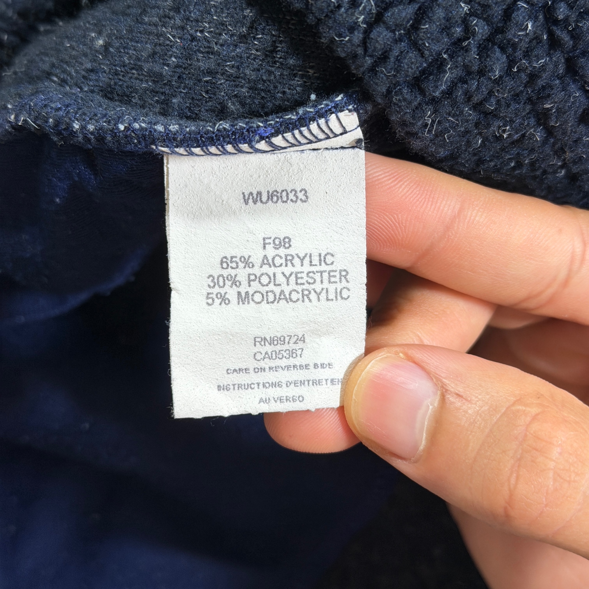 Vintage Columbia Sherpa Fleece Pullover Mens M Navy Quarter Zip Made in USA thumbnail 10