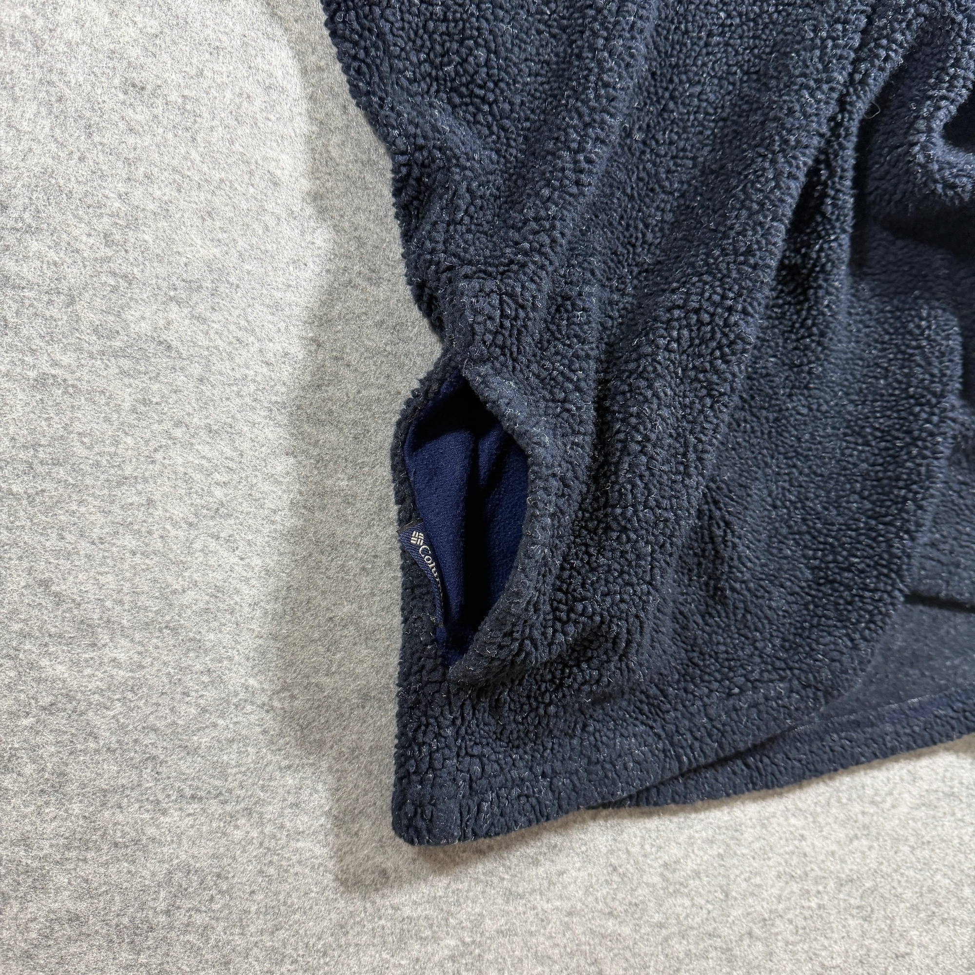 Vintage Columbia Sherpa Fleece Pullover Mens M Navy Quarter Zip Made in USA thumbnail 12