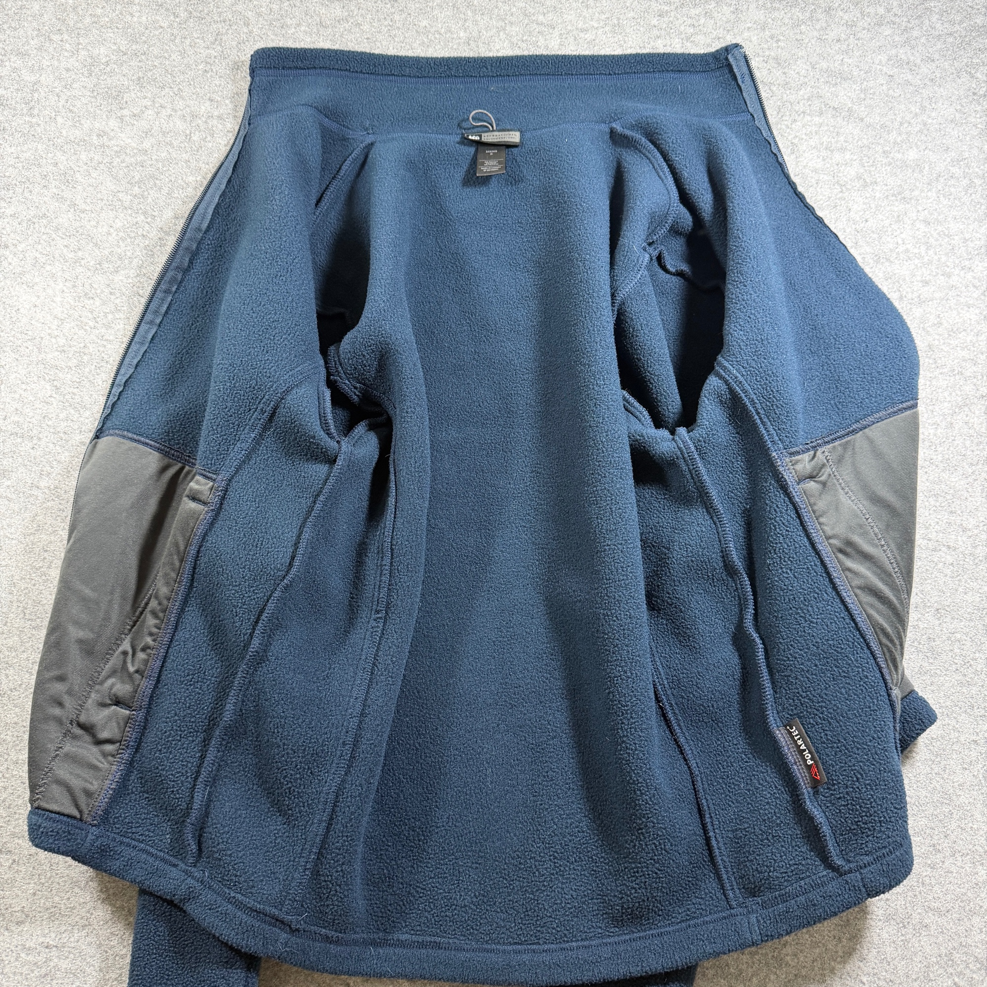 REI Co-op Soft Fleece Jacket Mens S Navy Blue Full Zip Outdoor Hiking Camping thumbnail 3