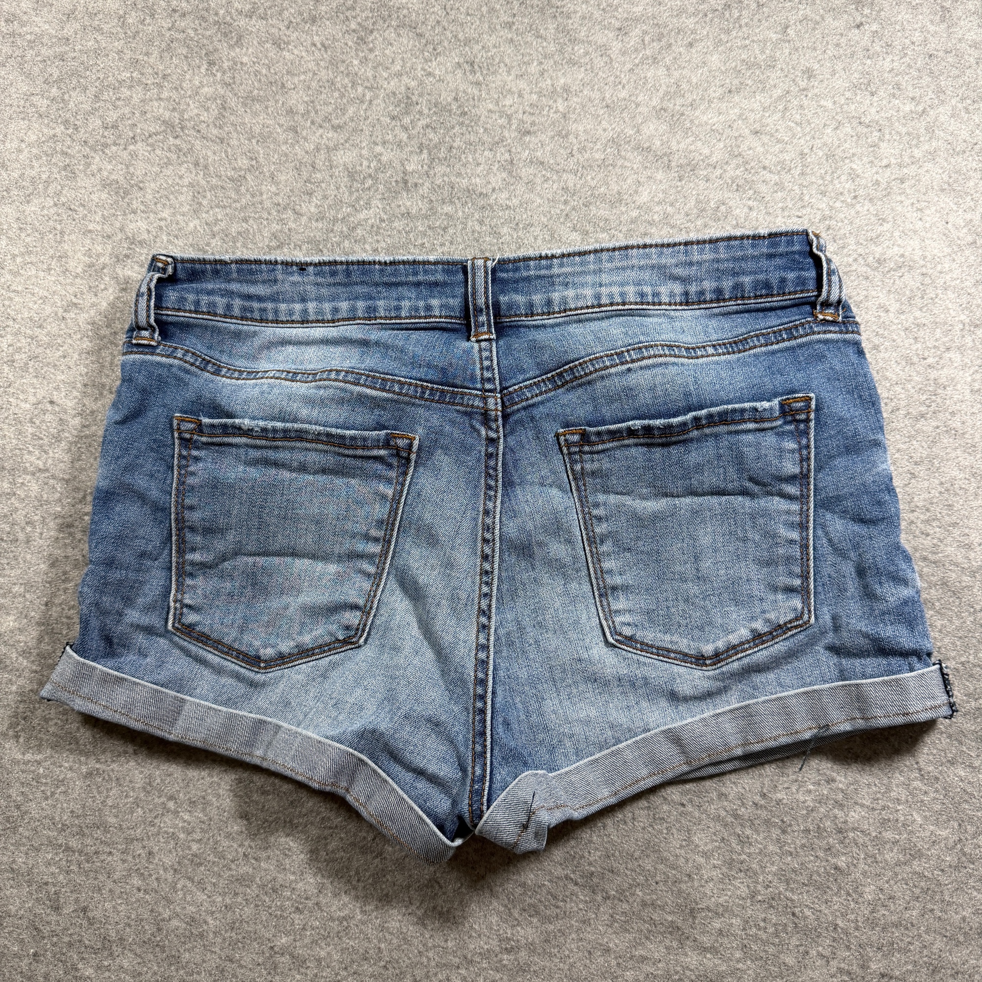Seethrusoul Denim Shorts Womens 30 Blue High Rise Boyfriend Distressed Cuffed thumbnail 2