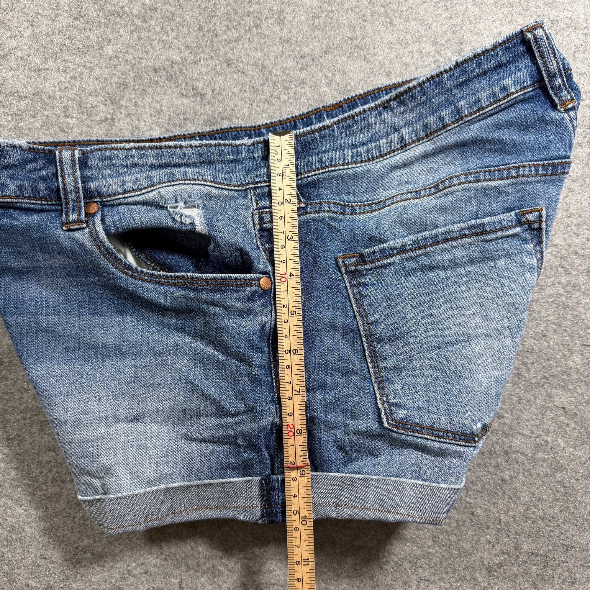 Seethrusoul Denim Shorts Womens 30 Blue High Rise Boyfriend Distressed Cuffed thumbnail 8