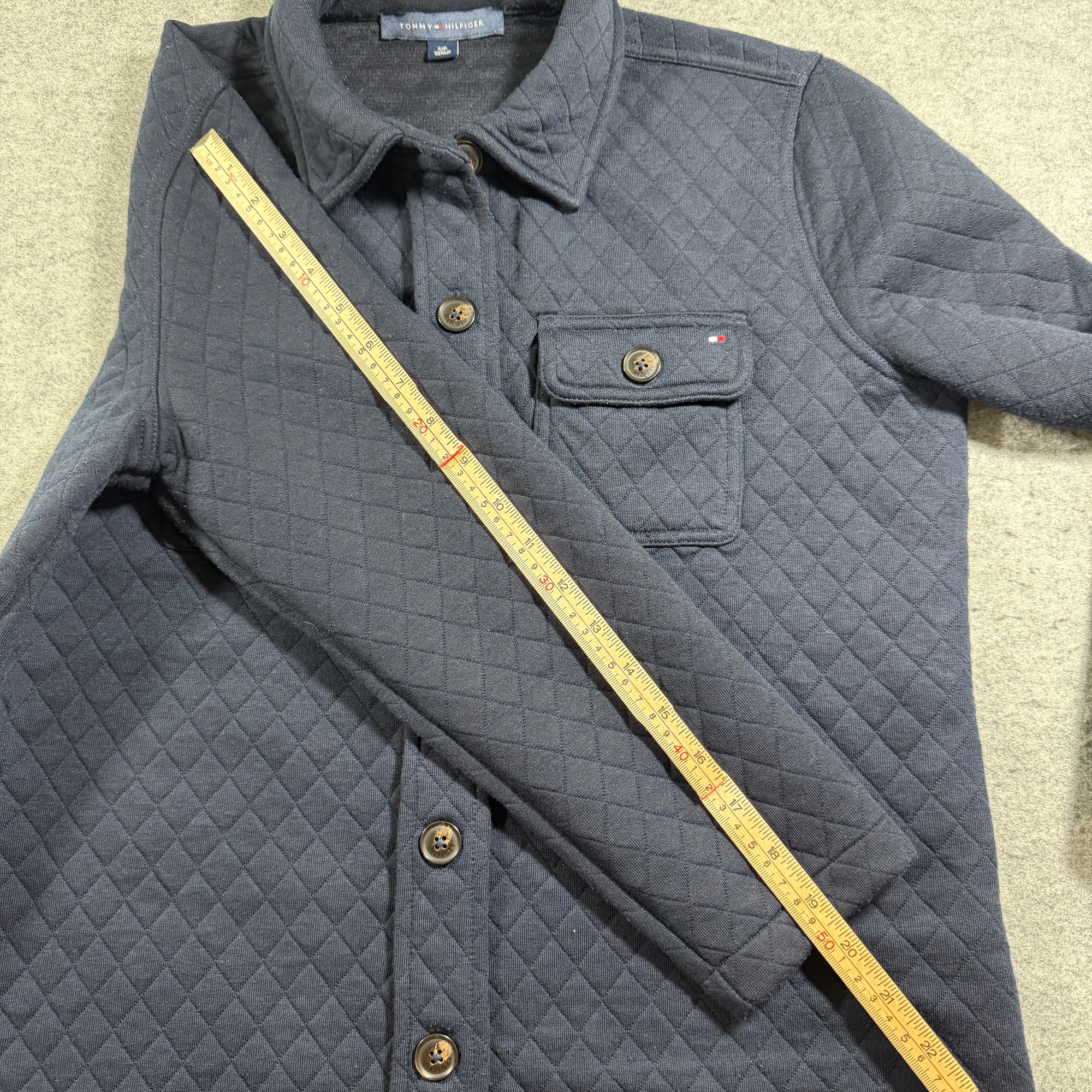 Tommy Hilfiger Shacket Womens S Navy Diamond Quilted Button Front Pockets thumbnail 8