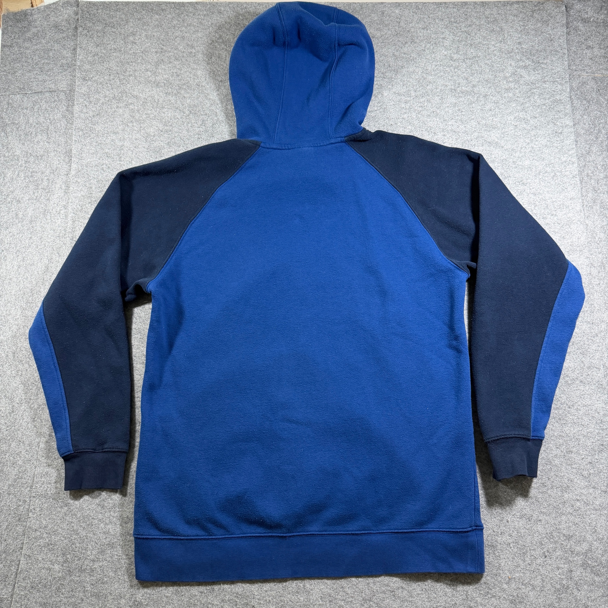 Columbia Hoodie Mens L Blue Navy Colorblock Pullover Drawstaring Pocket Cotton thumbnail 2