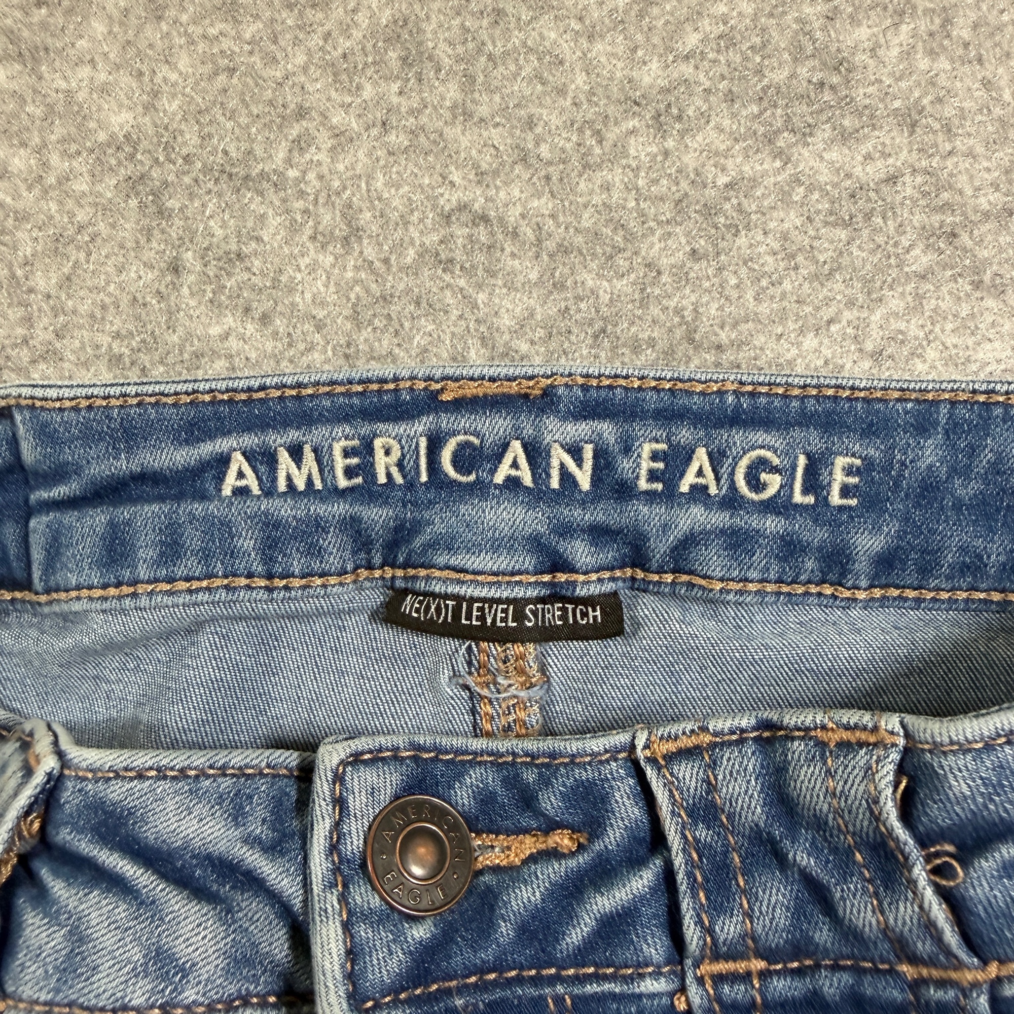 American Eagle Flare/Bootcut Jeans Womens 4 Blue Denim Super Hi Rise Stretch thumbnail 3