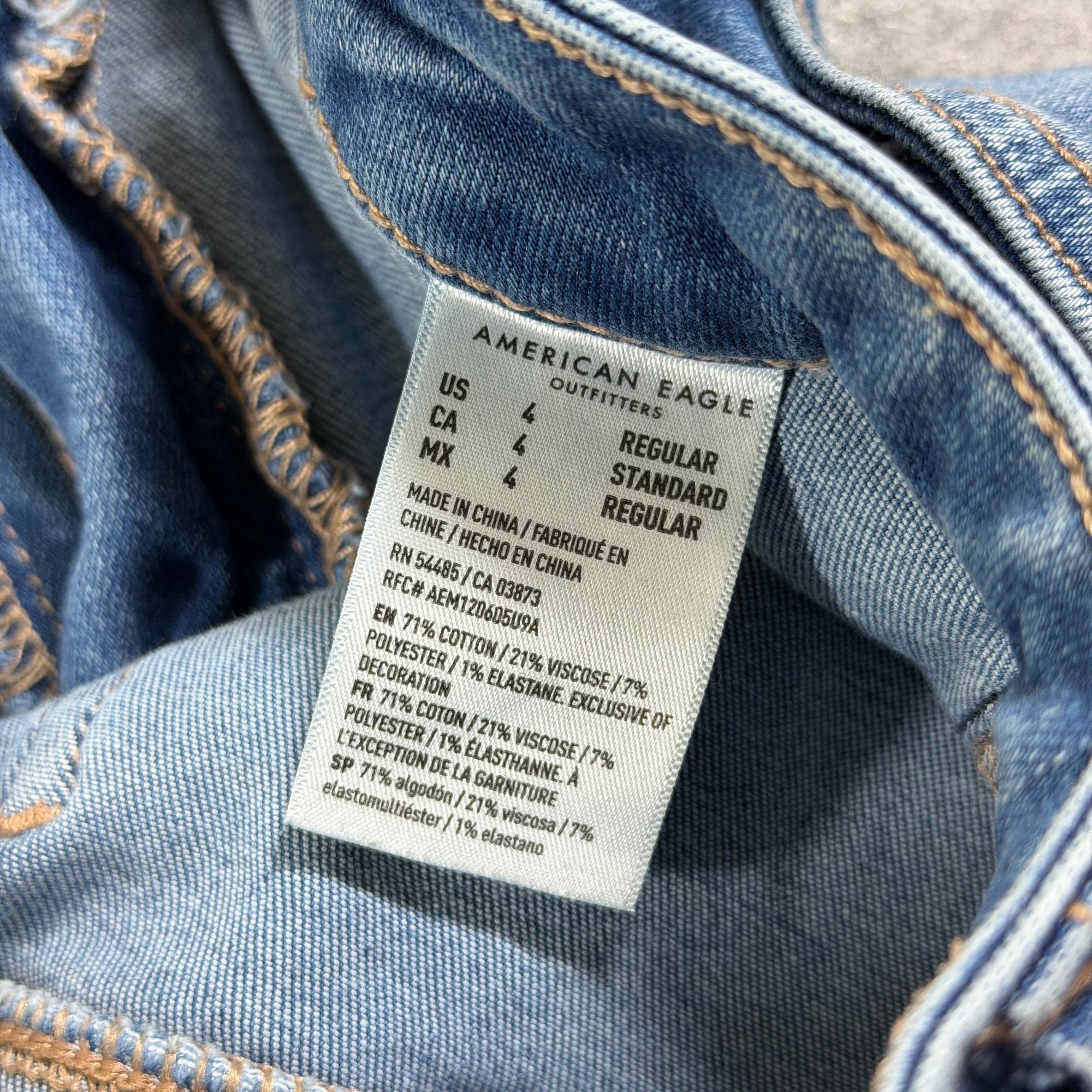 American Eagle Flare/Bootcut Jeans Womens 4 Blue Denim Super Hi Rise Stretch thumbnail 5