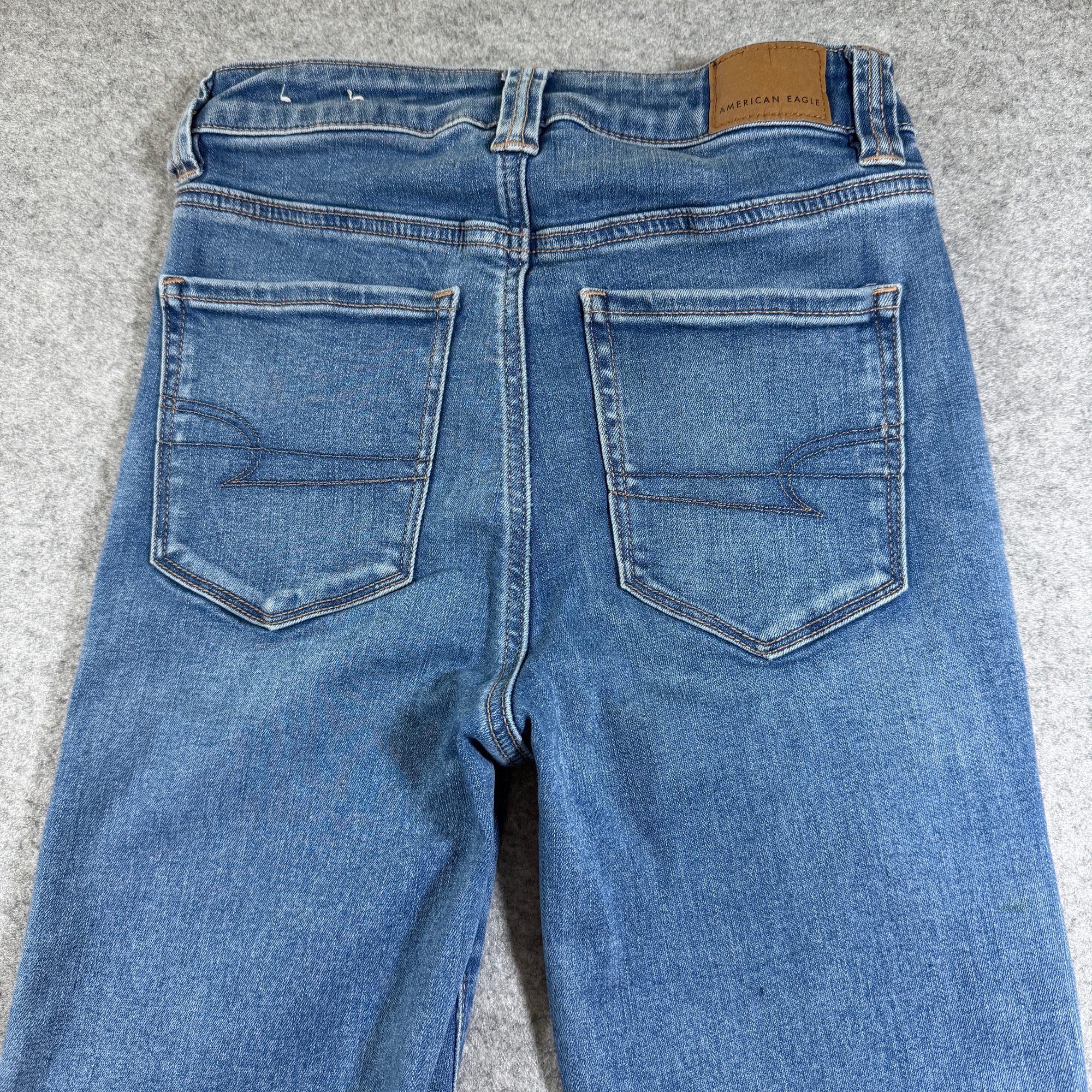 American Eagle Flare/Bootcut Jeans Womens 4 Blue Denim Super Hi Rise Stretch thumbnail 6